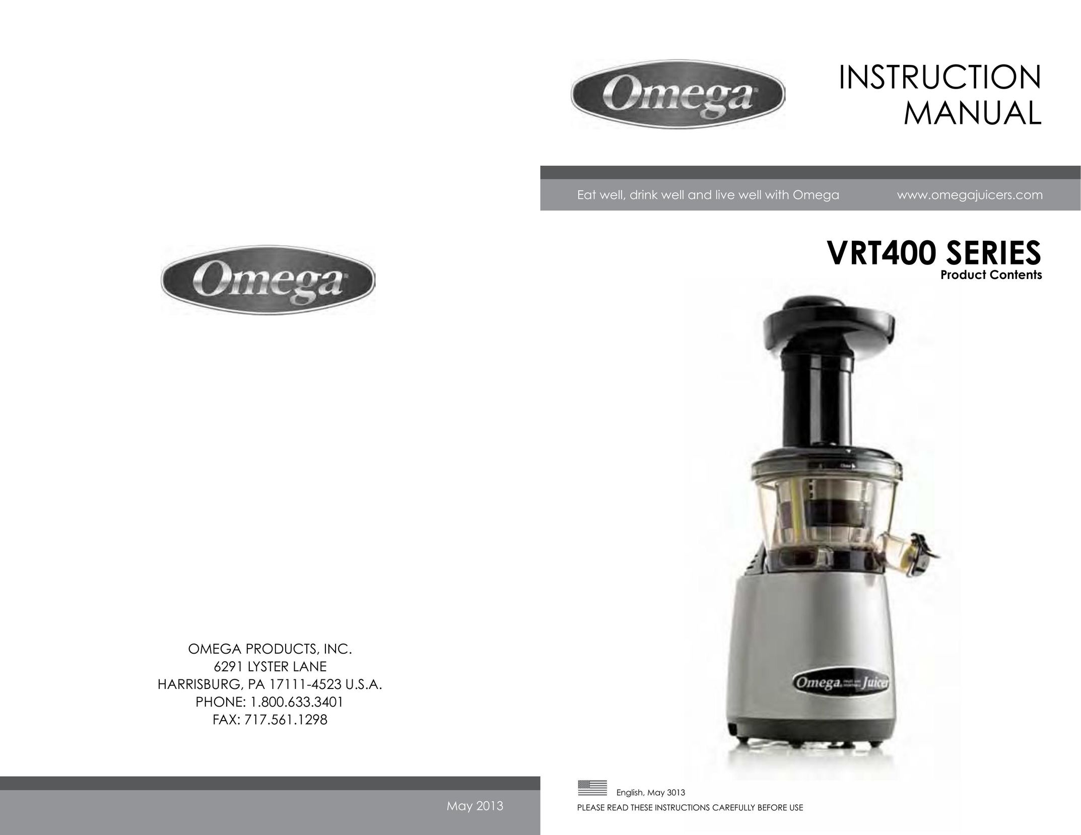 Omega VRT400 Juicer User Manual