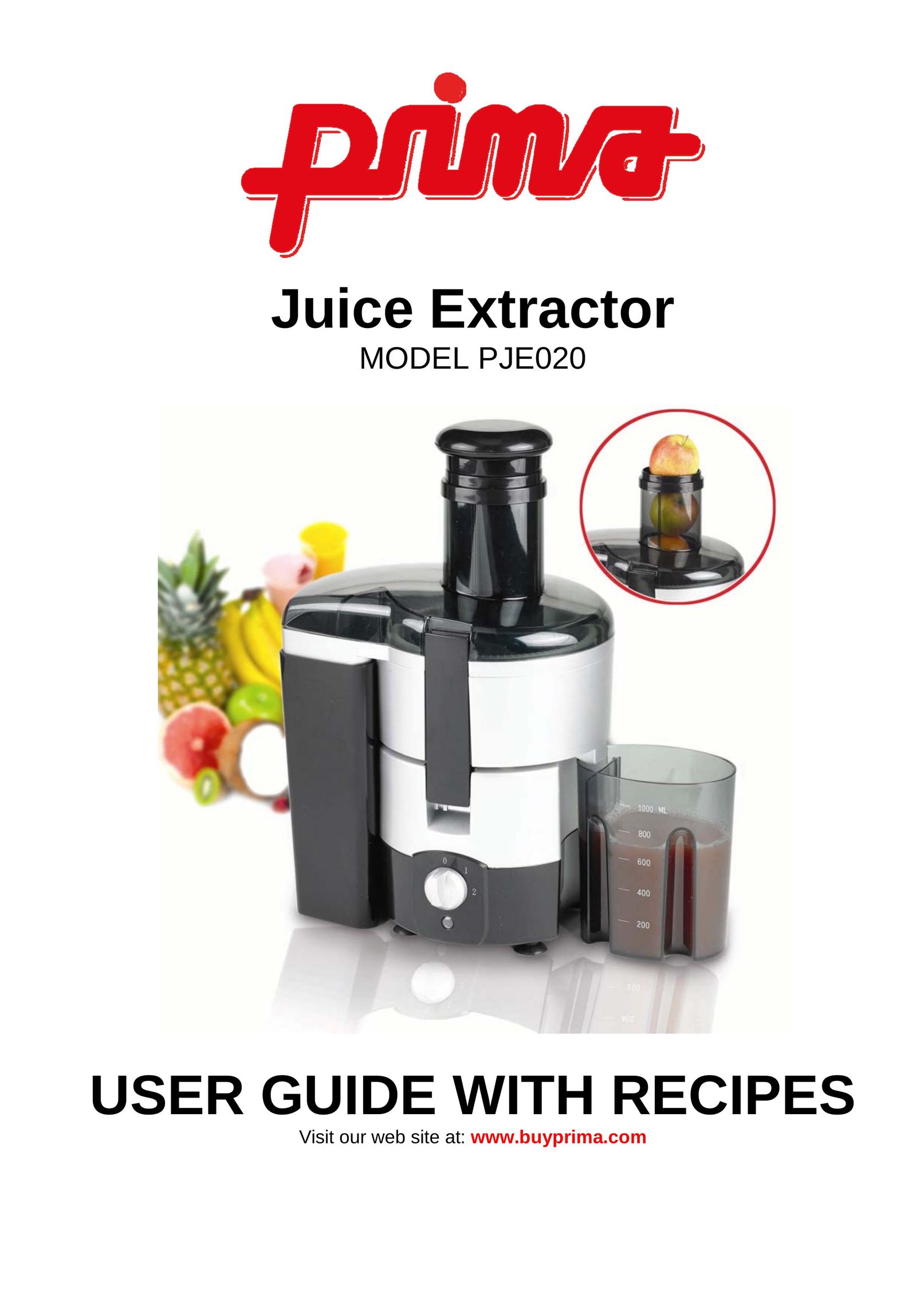 Prima PJE020 Juicer User Manual