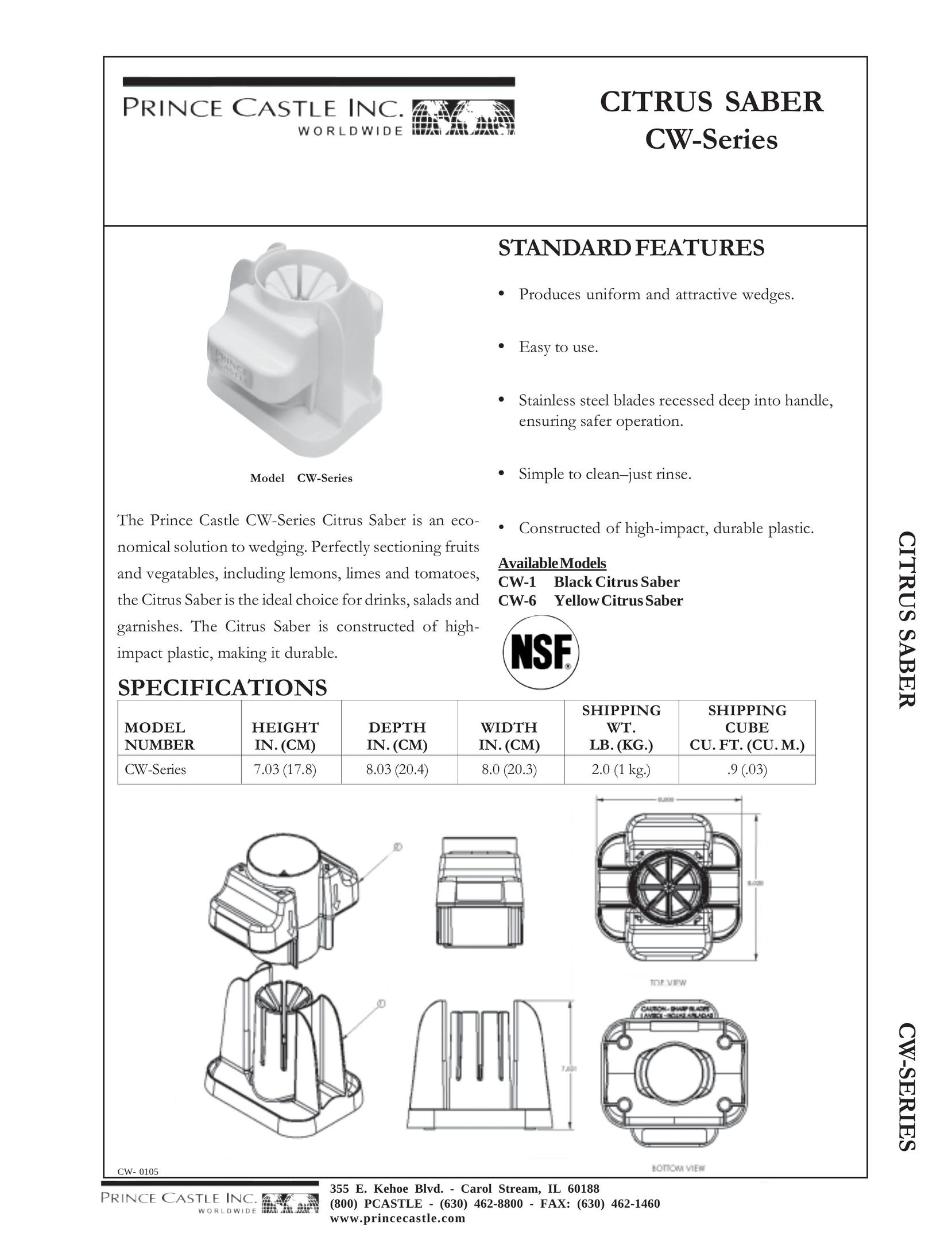 Prince Castle CW-Series Juicer User Manual