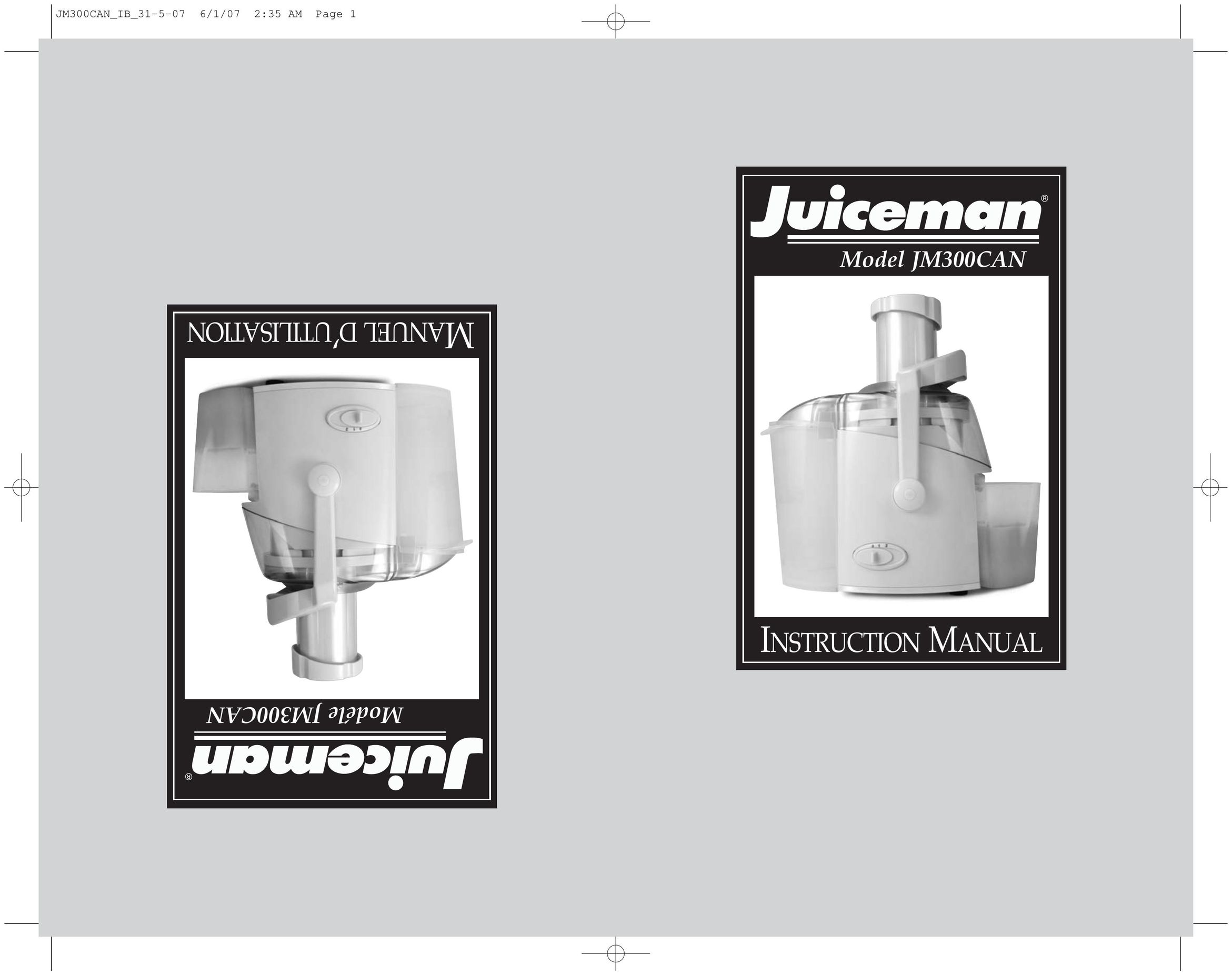 Toastmaster JM300CAN Juicer User Manual