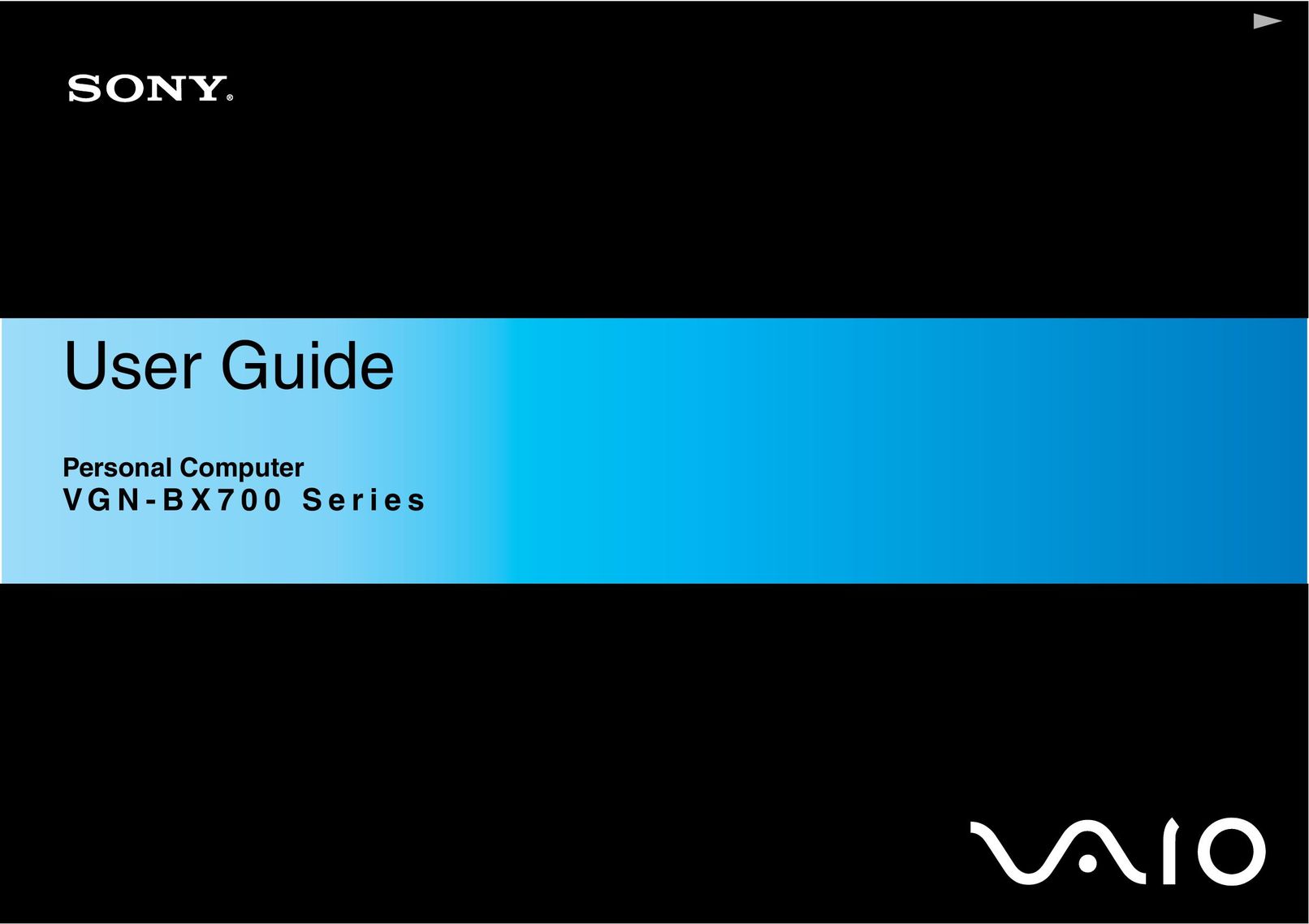 Sony VGN-BX700 Kitchen Entertainment Center User Manual
