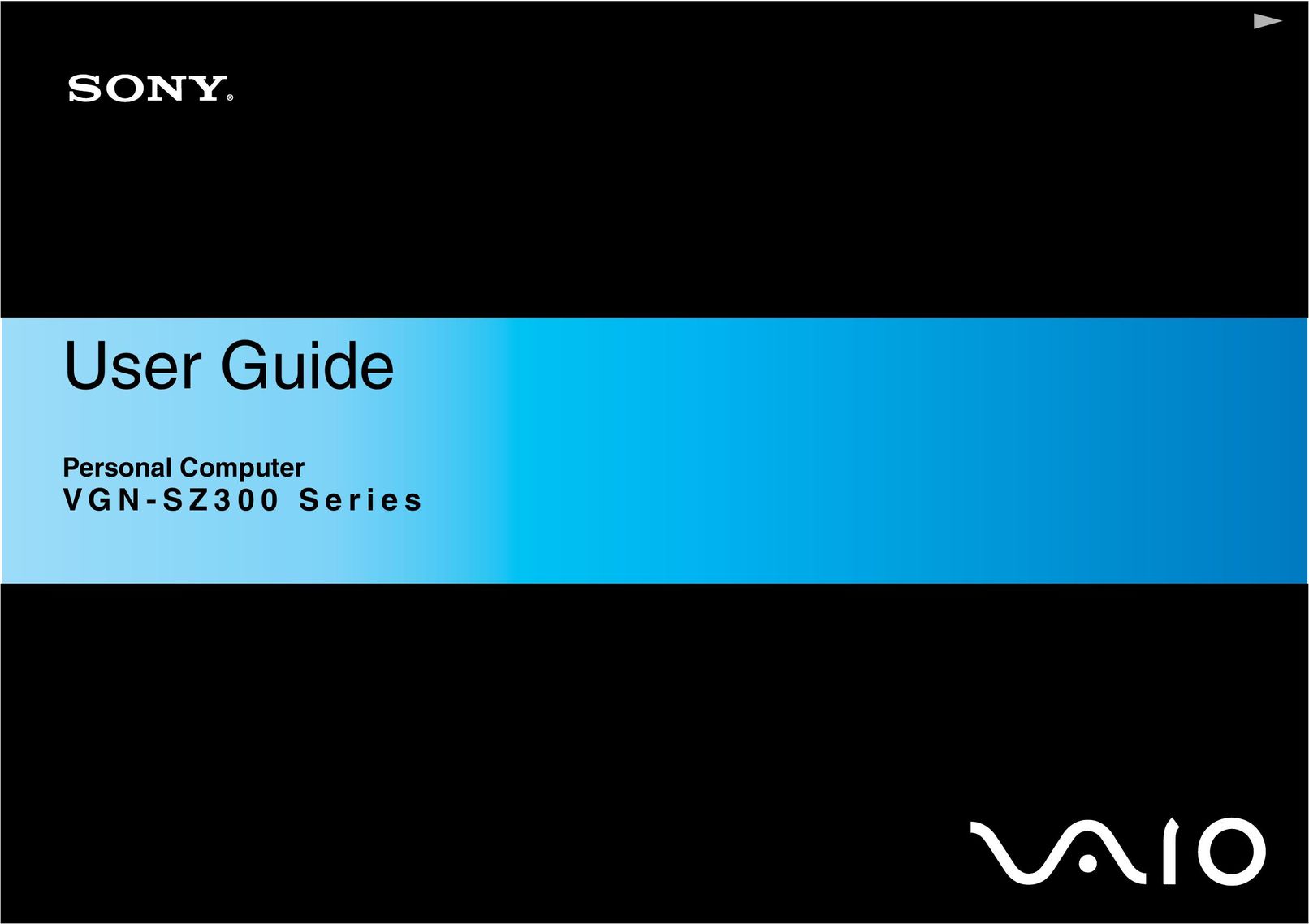 Sony VGN-SZ300 Kitchen Entertainment Center User Manual