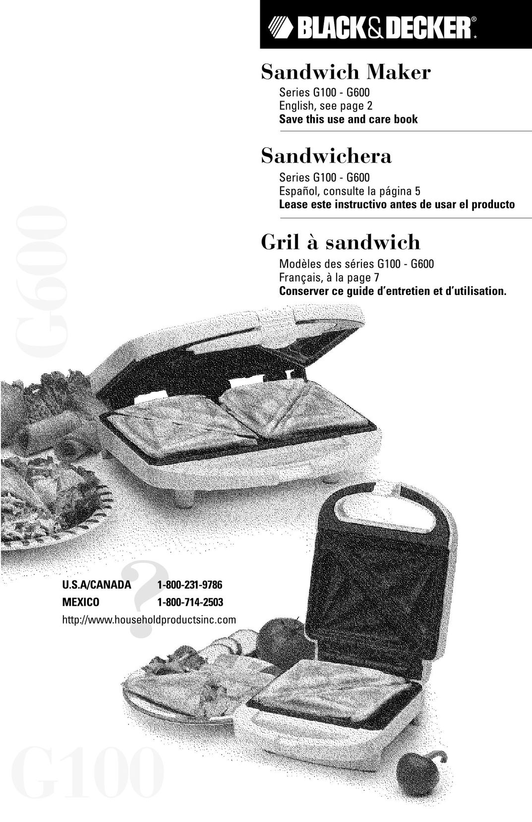 Black & Decker G100 Kitchen Grill User Manual