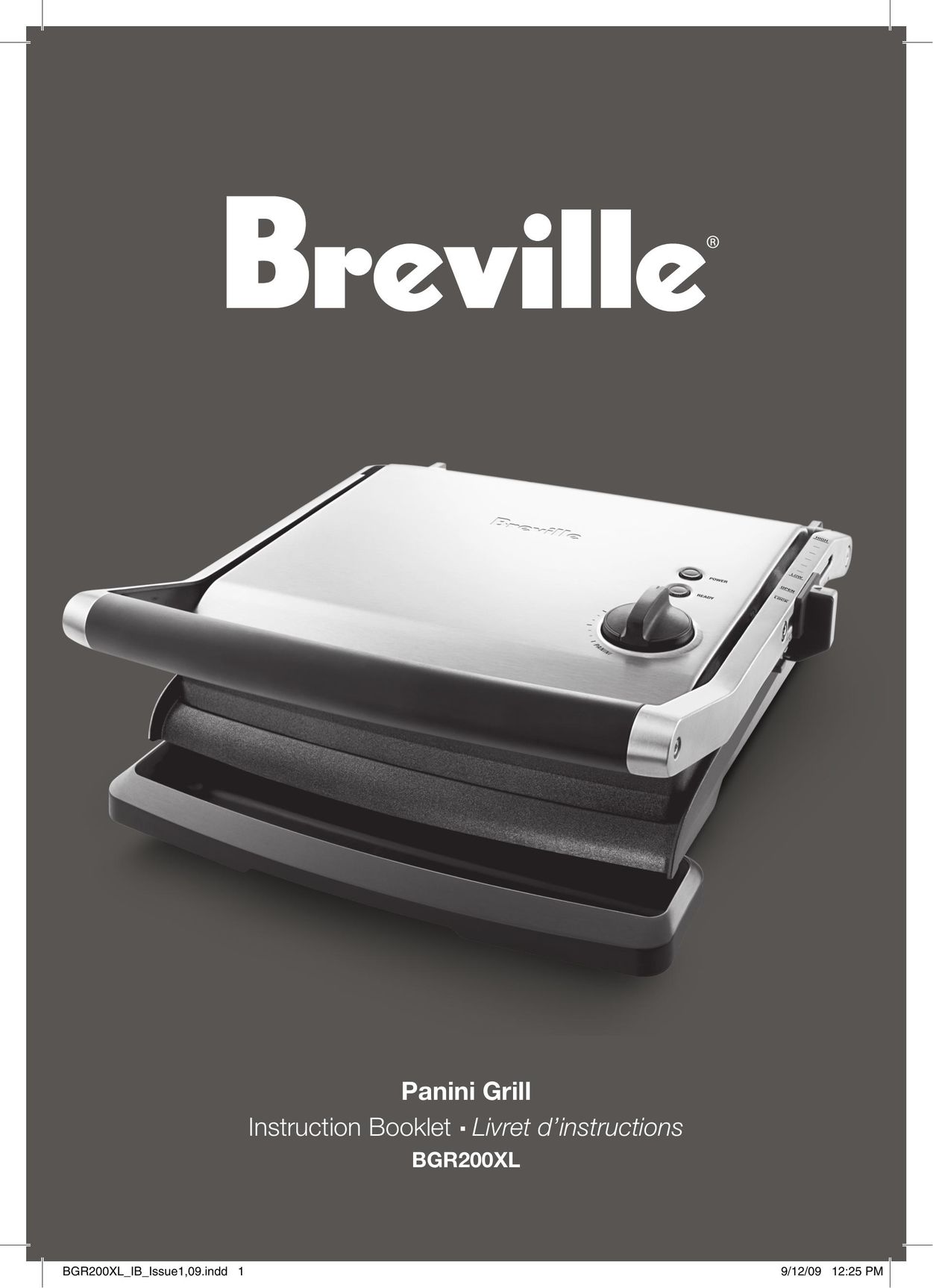 Breville BGR200XL Kitchen Grill User Manual