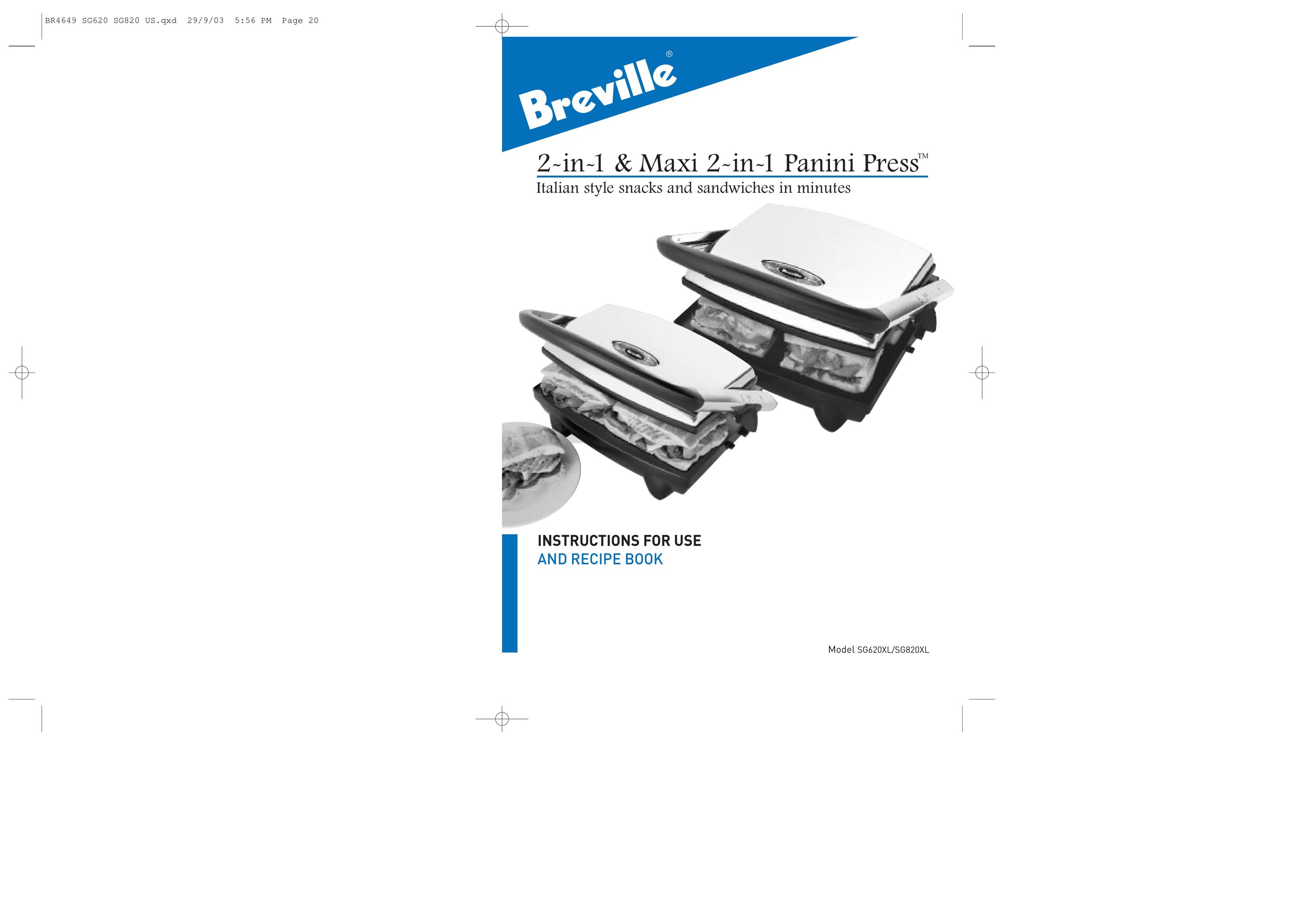 Breville SG620XL Kitchen Grill User Manual