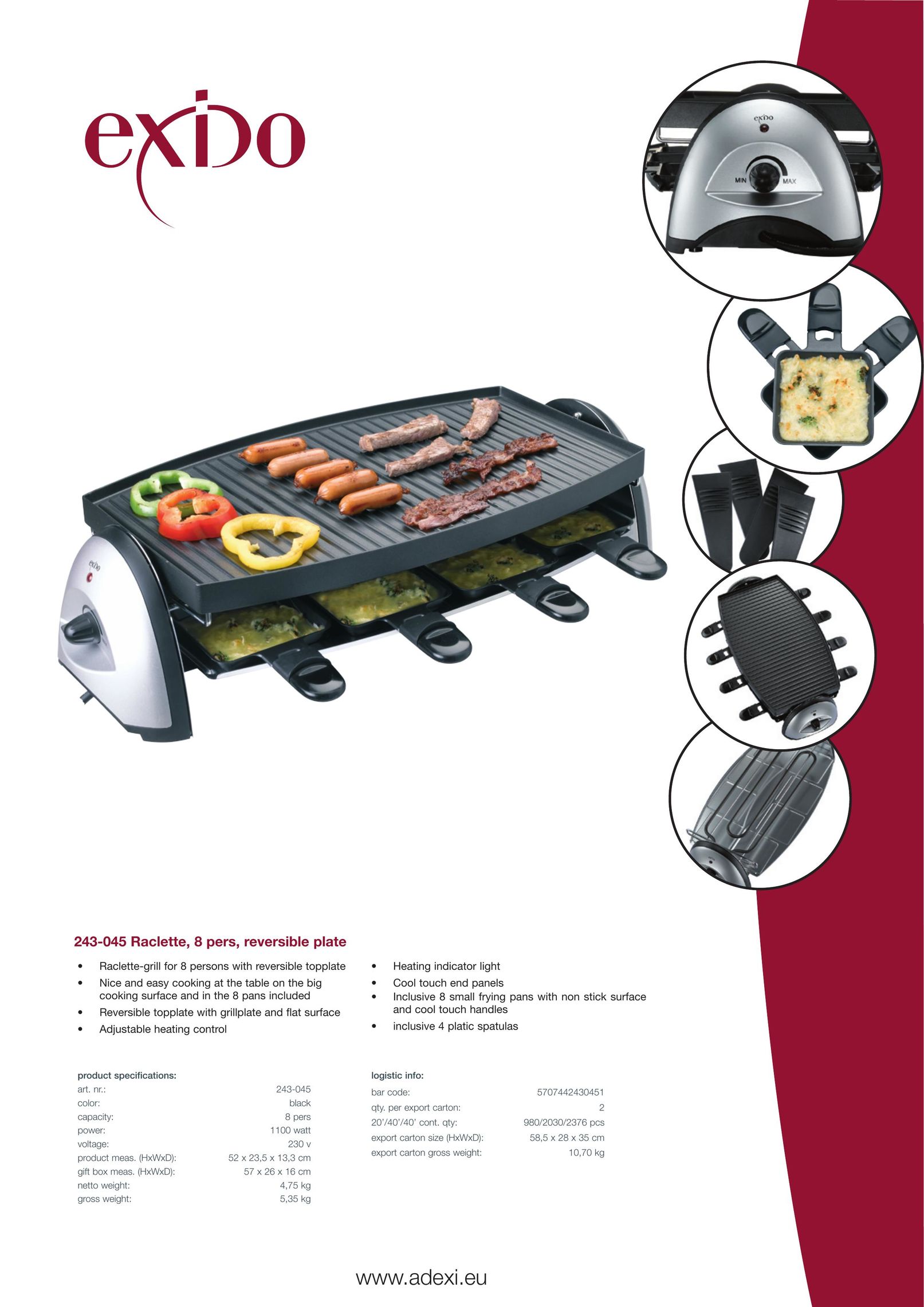 Exido 243-045 Kitchen Grill User Manual