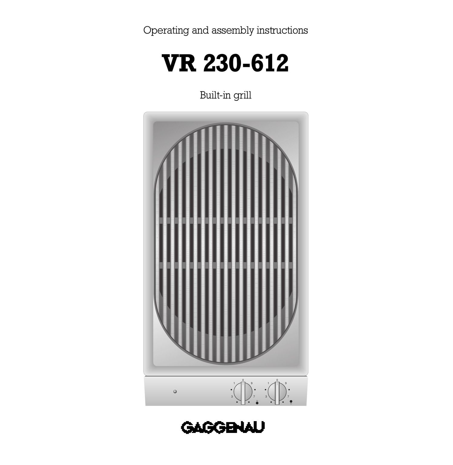 Gaggenau VR 230-612 Kitchen Grill User Manual