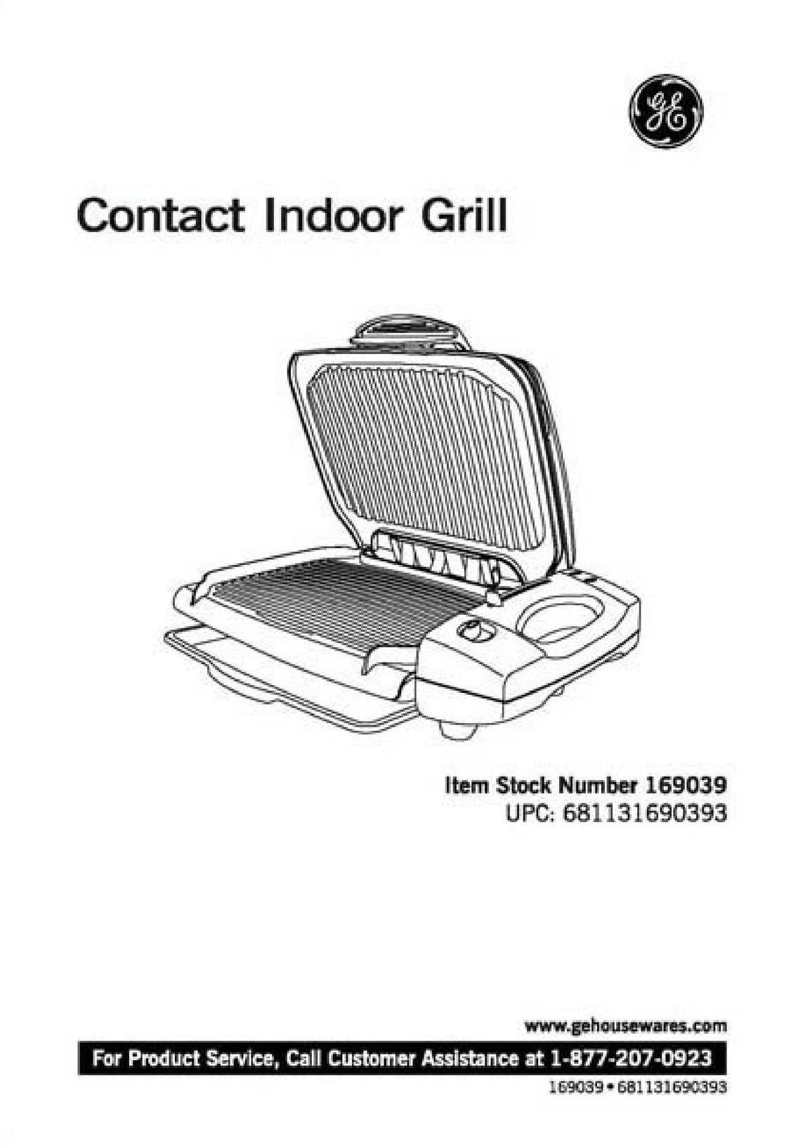 GE 169039 Kitchen Grill User Manual