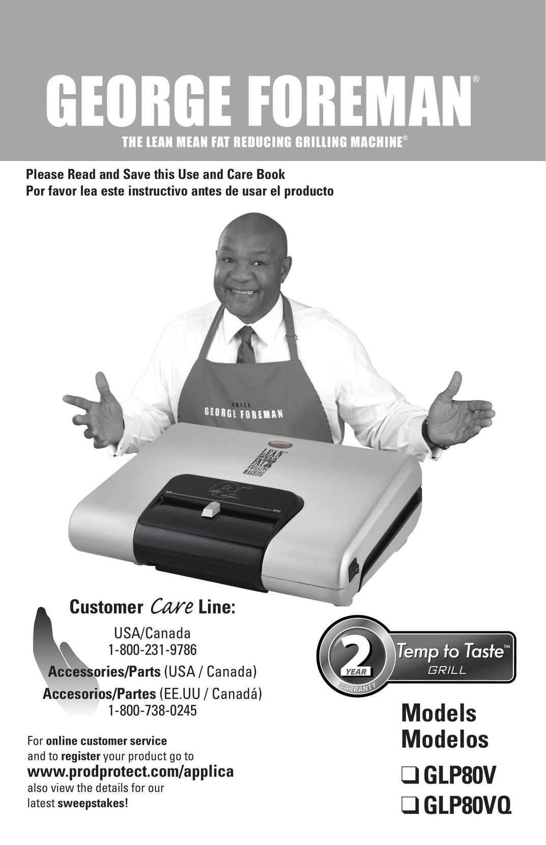 George Foreman GLP80VQ Kitchen Grill User Manual