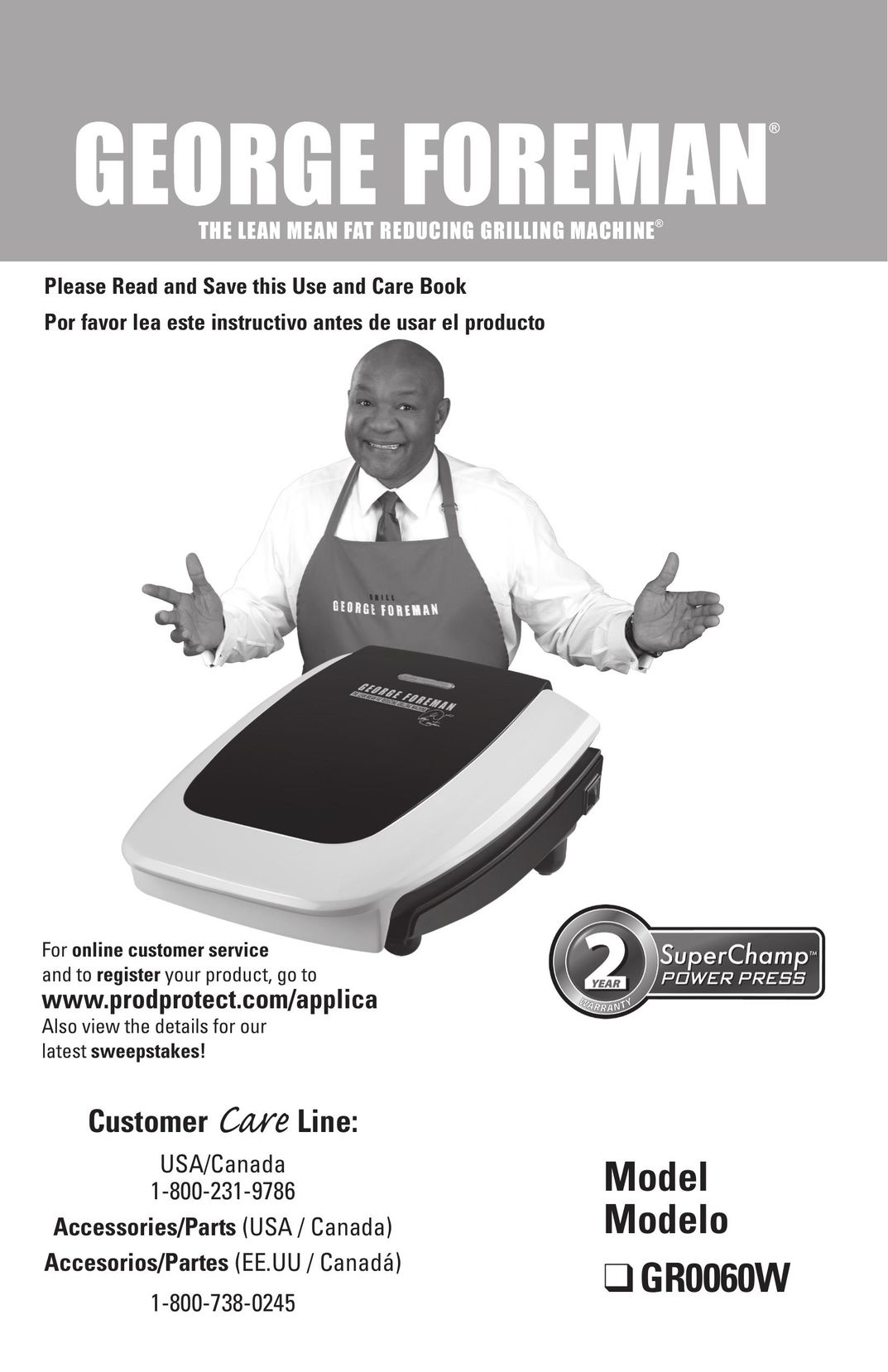 George Foreman GR0060W Kitchen Grill User Manual