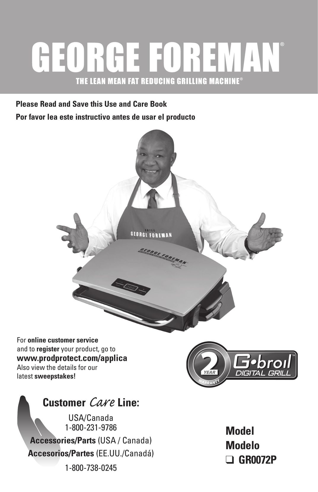 George Foreman GR0072P Kitchen Grill User Manual