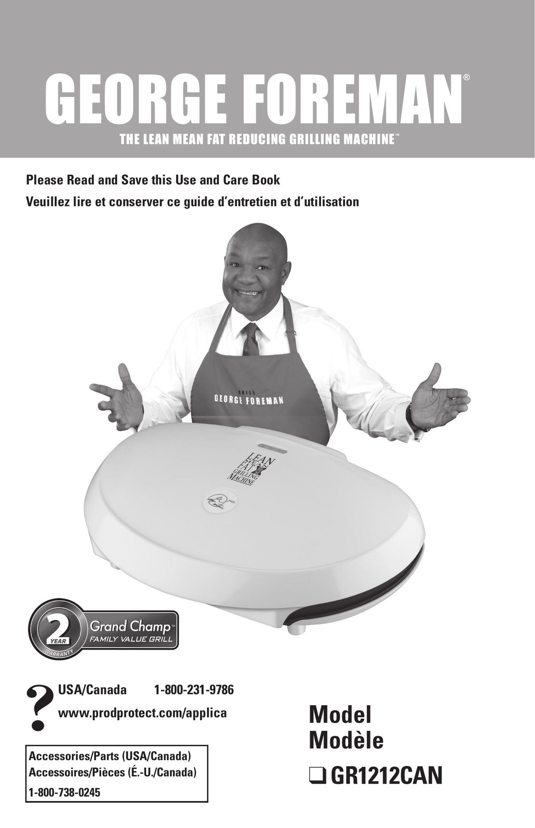 George Foreman GR1212CAN Kitchen Grill User Manual