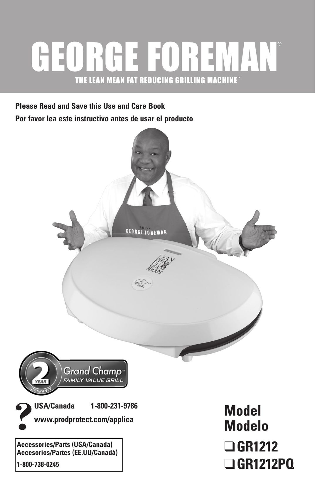 George Foreman GR1212PQ Kitchen Grill User Manual