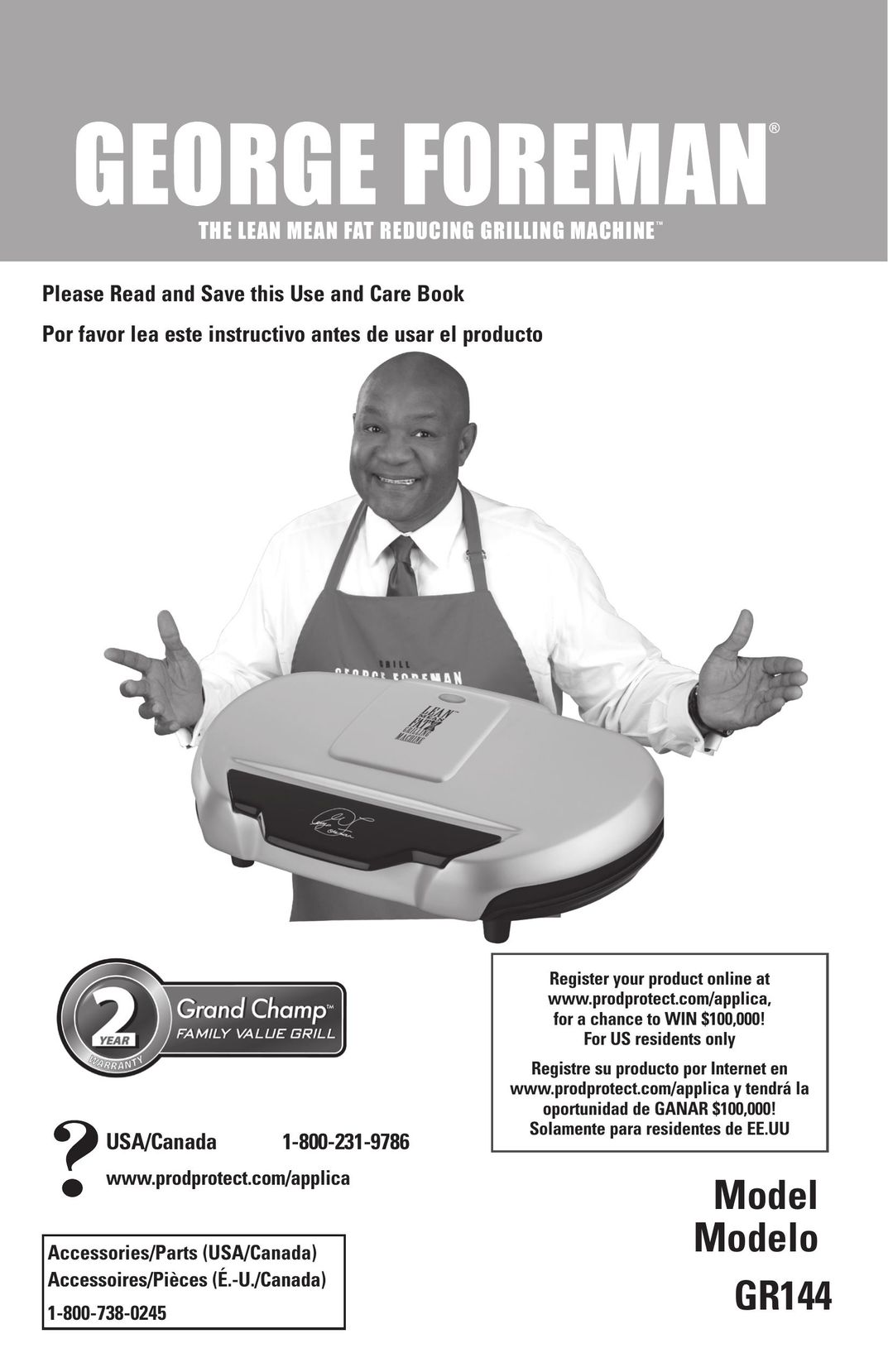 George Foreman GR144 Kitchen Grill User Manual