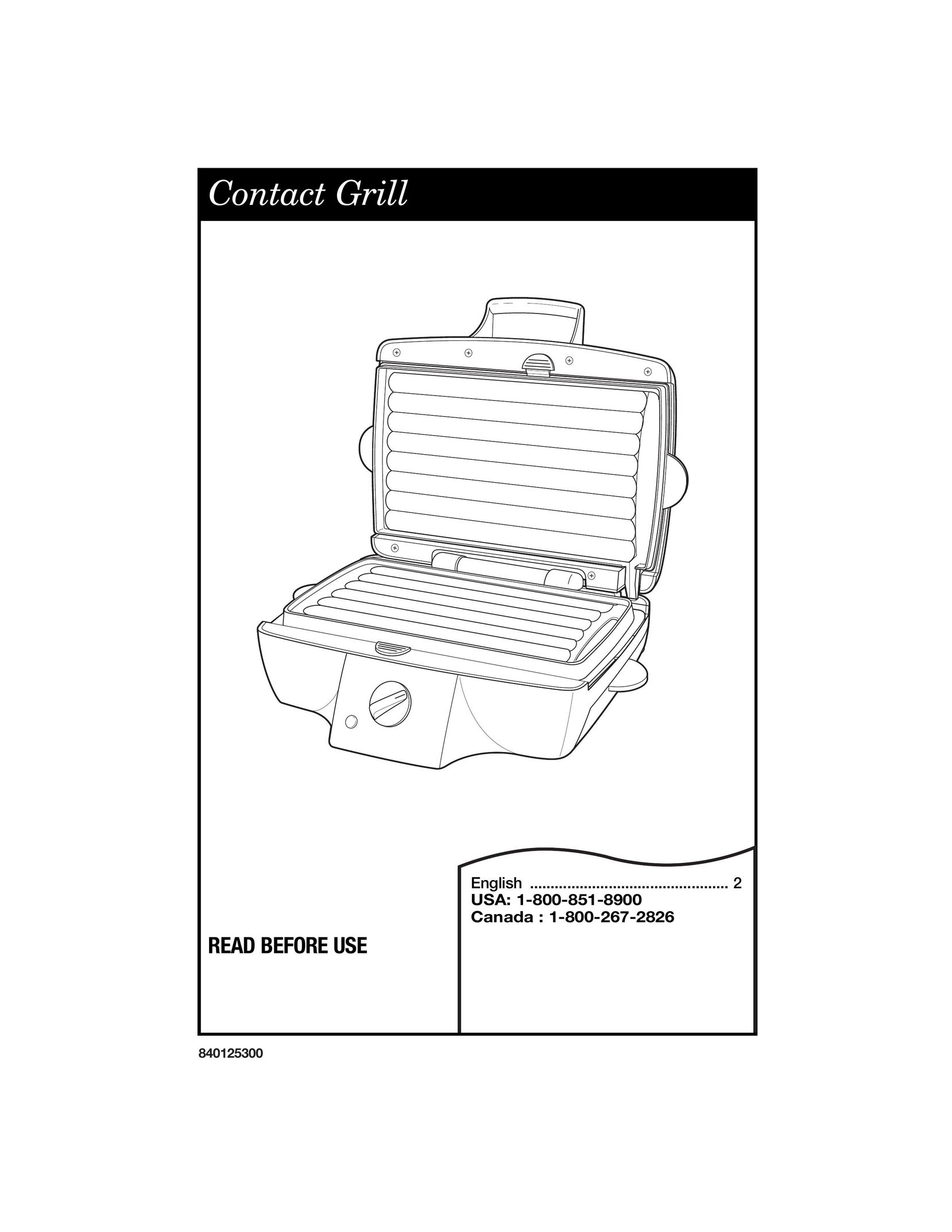 Hamilton Beach 840125300 Kitchen Grill User Manual