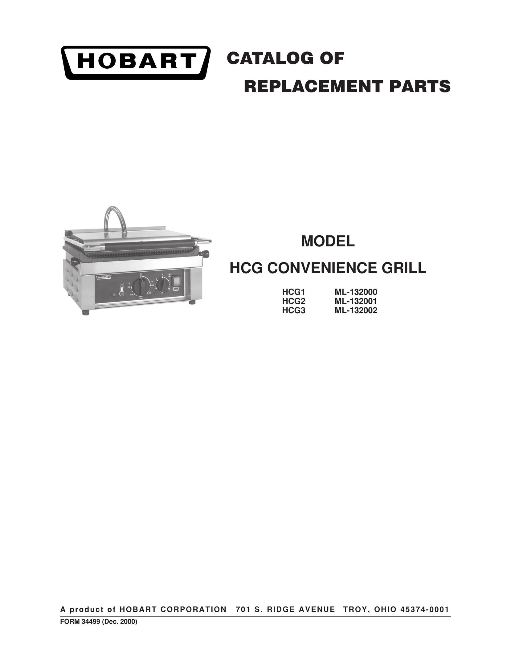 Hobart ML-132000 Kitchen Grill User Manual