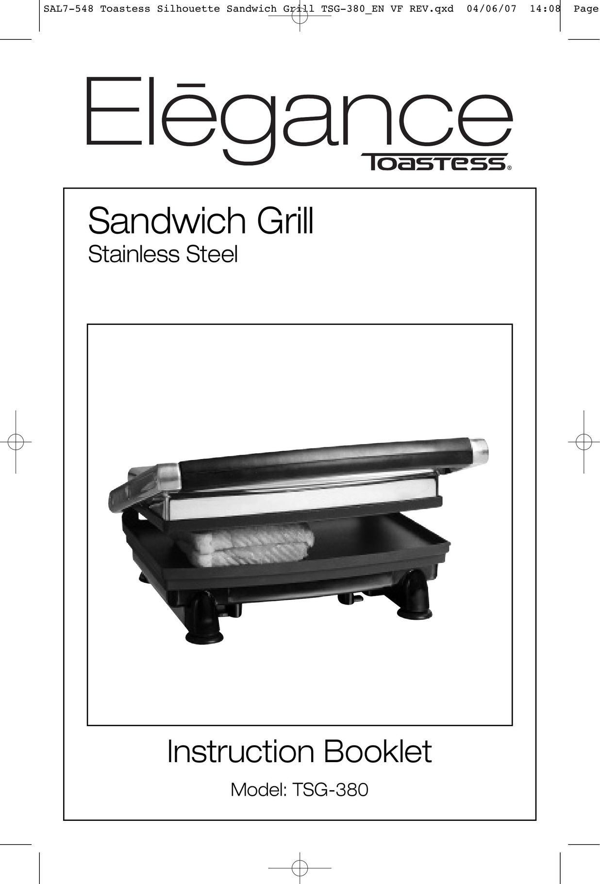 Toastess TSG-380 Kitchen Grill User Manual