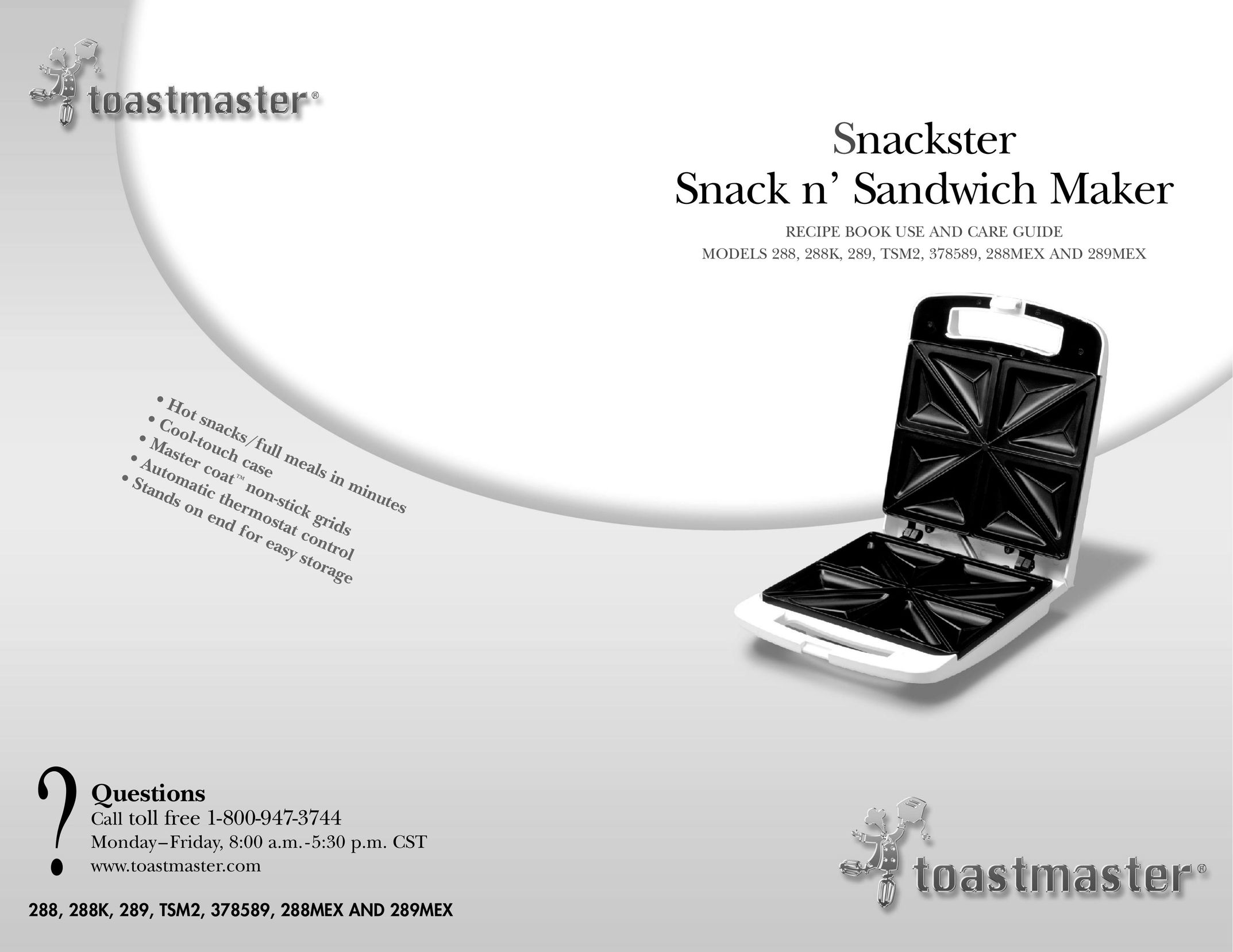 Toastmaster 288 Kitchen Grill User Manual