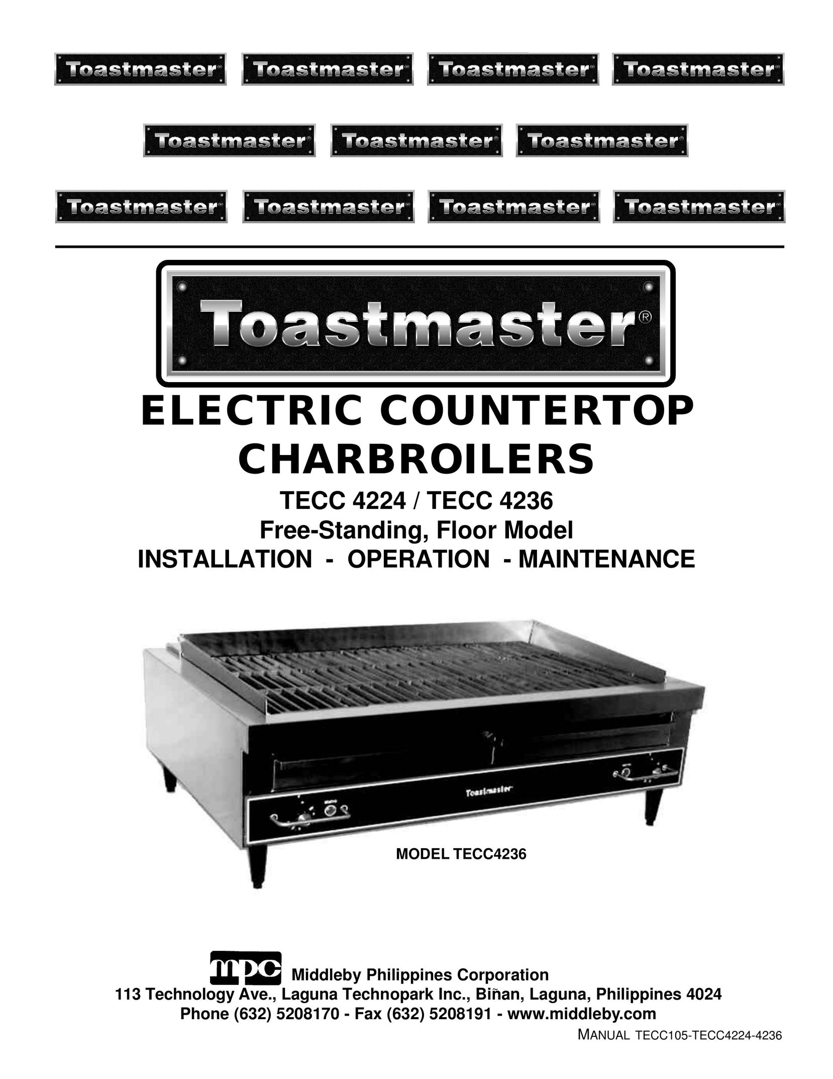 Toastmaster TECC 4224 Kitchen Grill User Manual