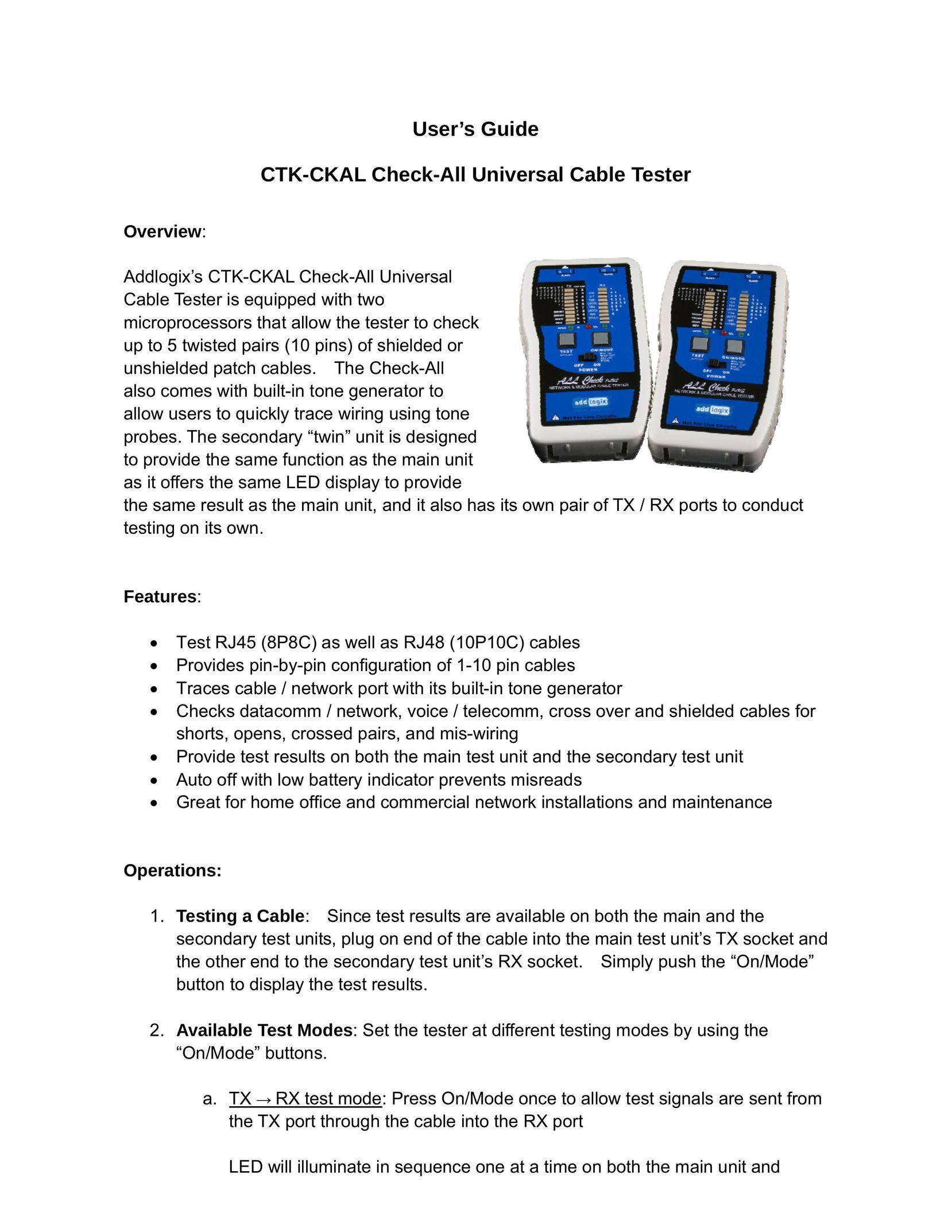 Addlogix CTK-CKAL Kitchen Utensil User Manual