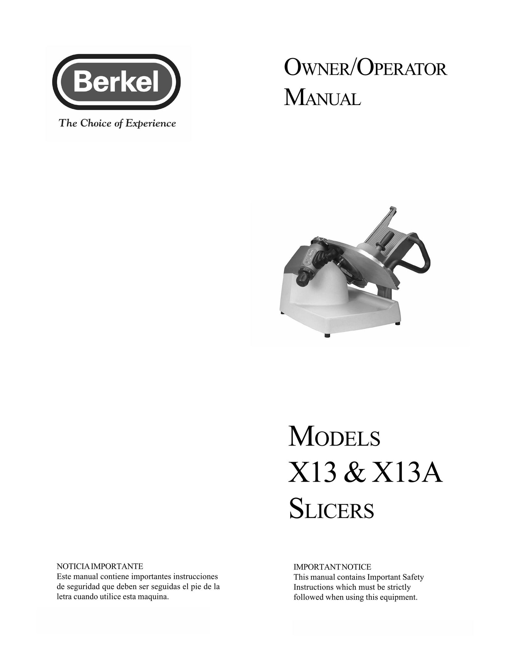 Berkel X13A Kitchen Utensil User Manual