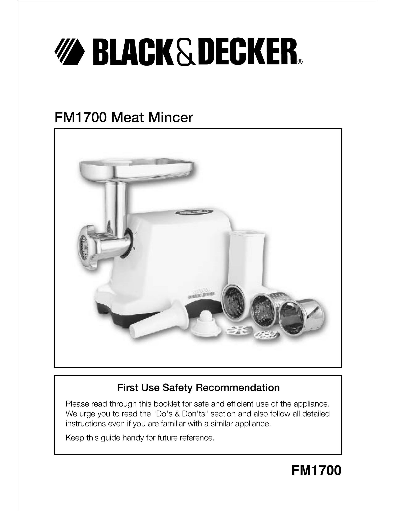 Black & Decker FM1700 Kitchen Utensil User Manual