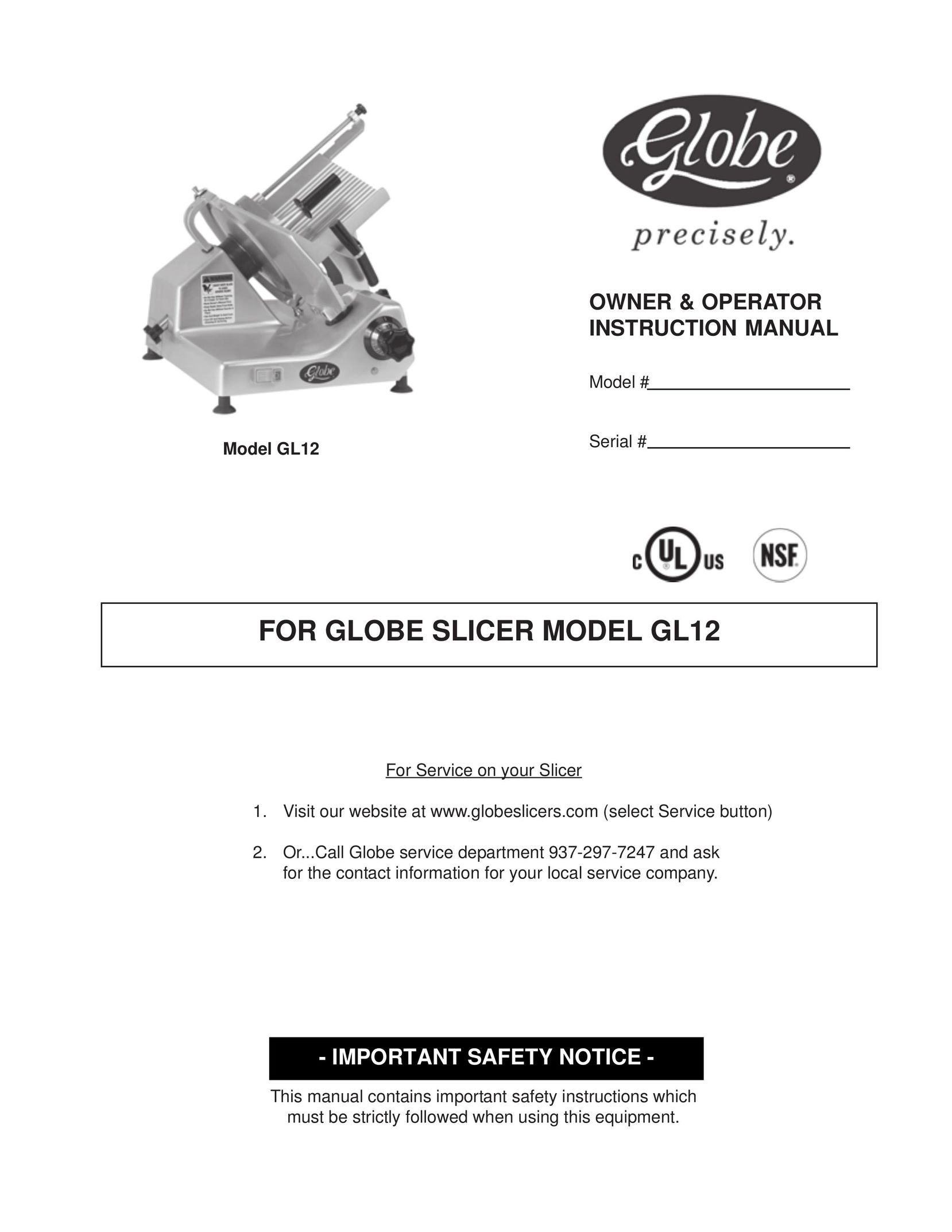 Globe GL12 Kitchen Utensil User Manual