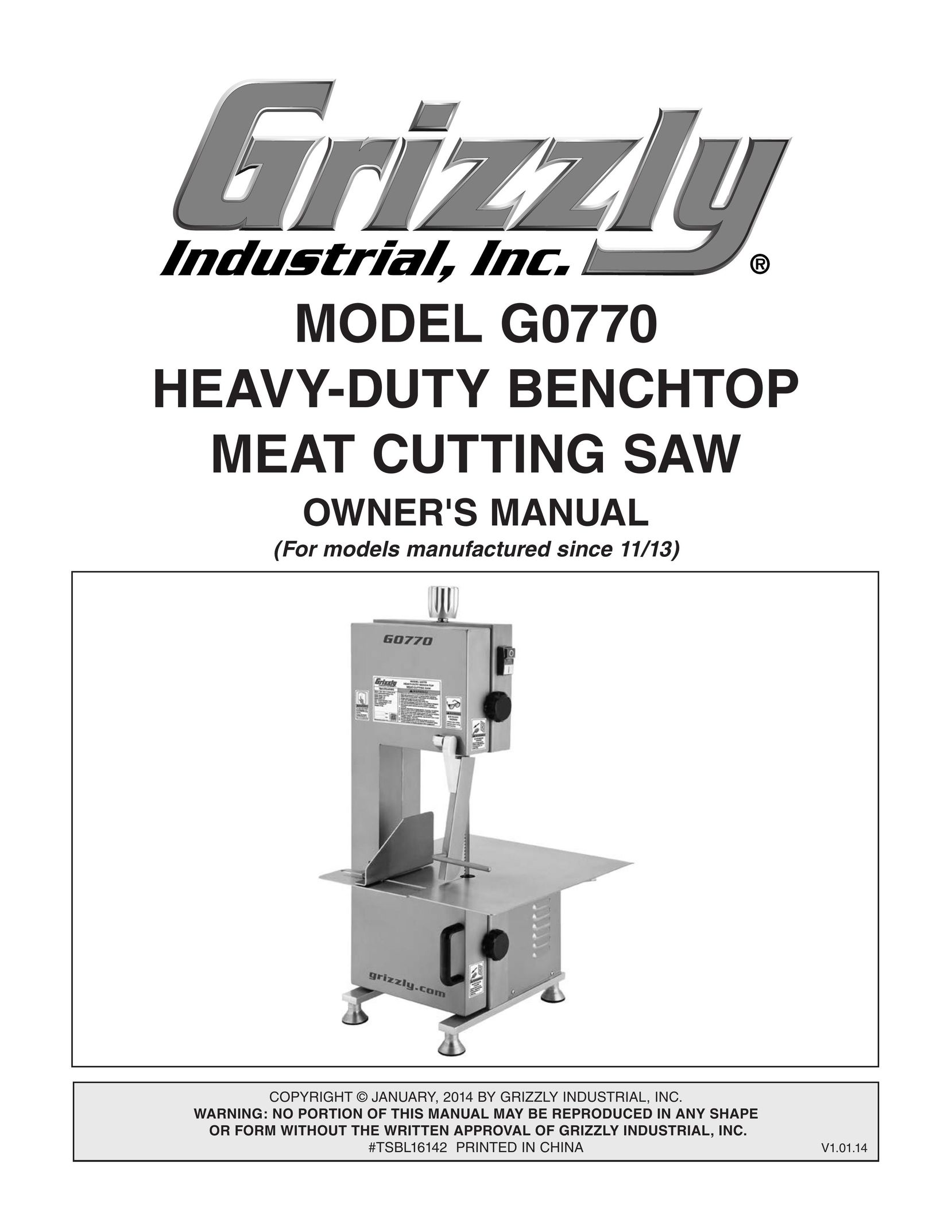 Grizzly G0770 Kitchen Utensil User Manual