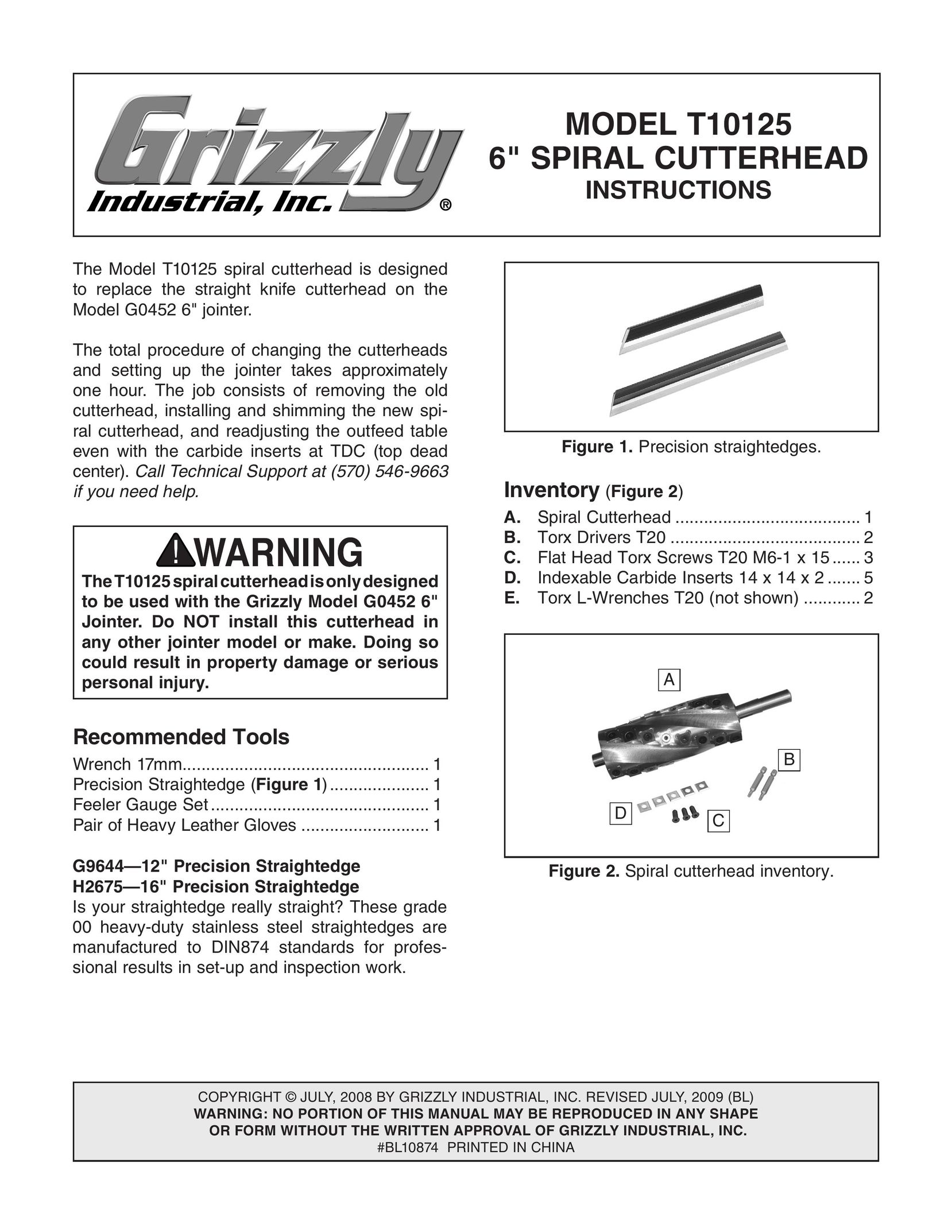 Grizzly T10125 Kitchen Utensil User Manual