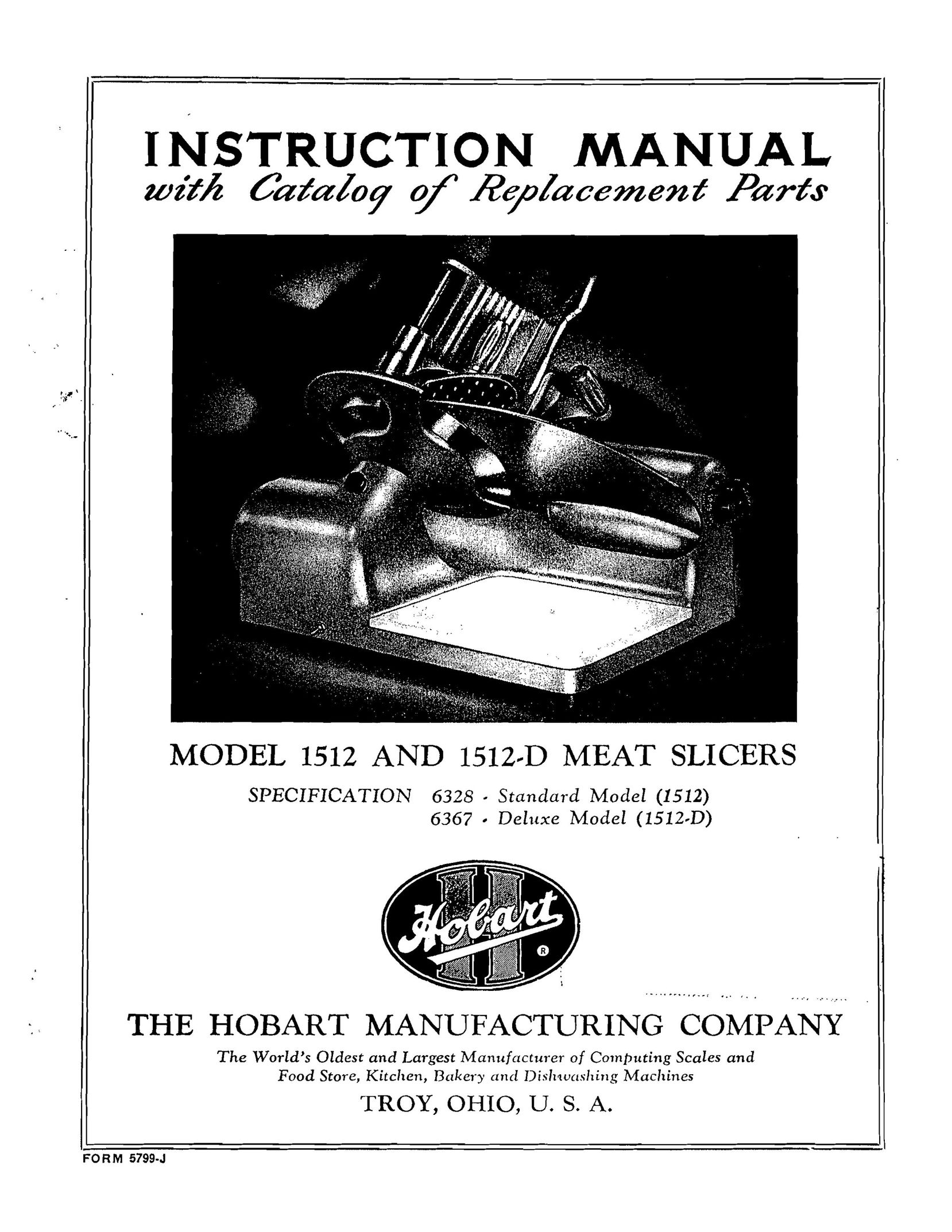 Hobart 1512 Kitchen Utensil User Manual