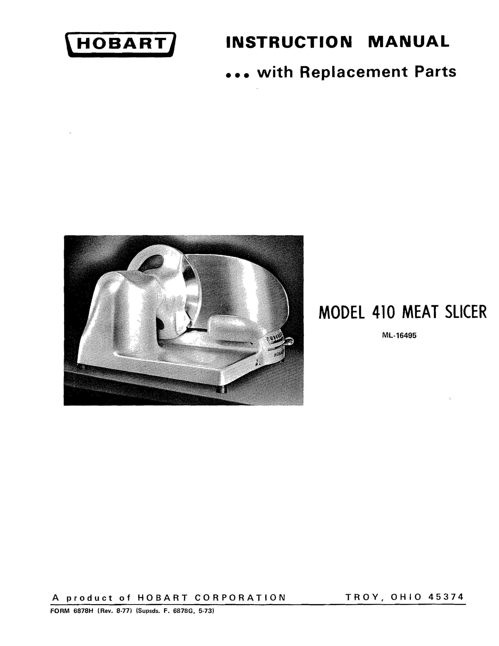 Hobart 410 Kitchen Utensil User Manual