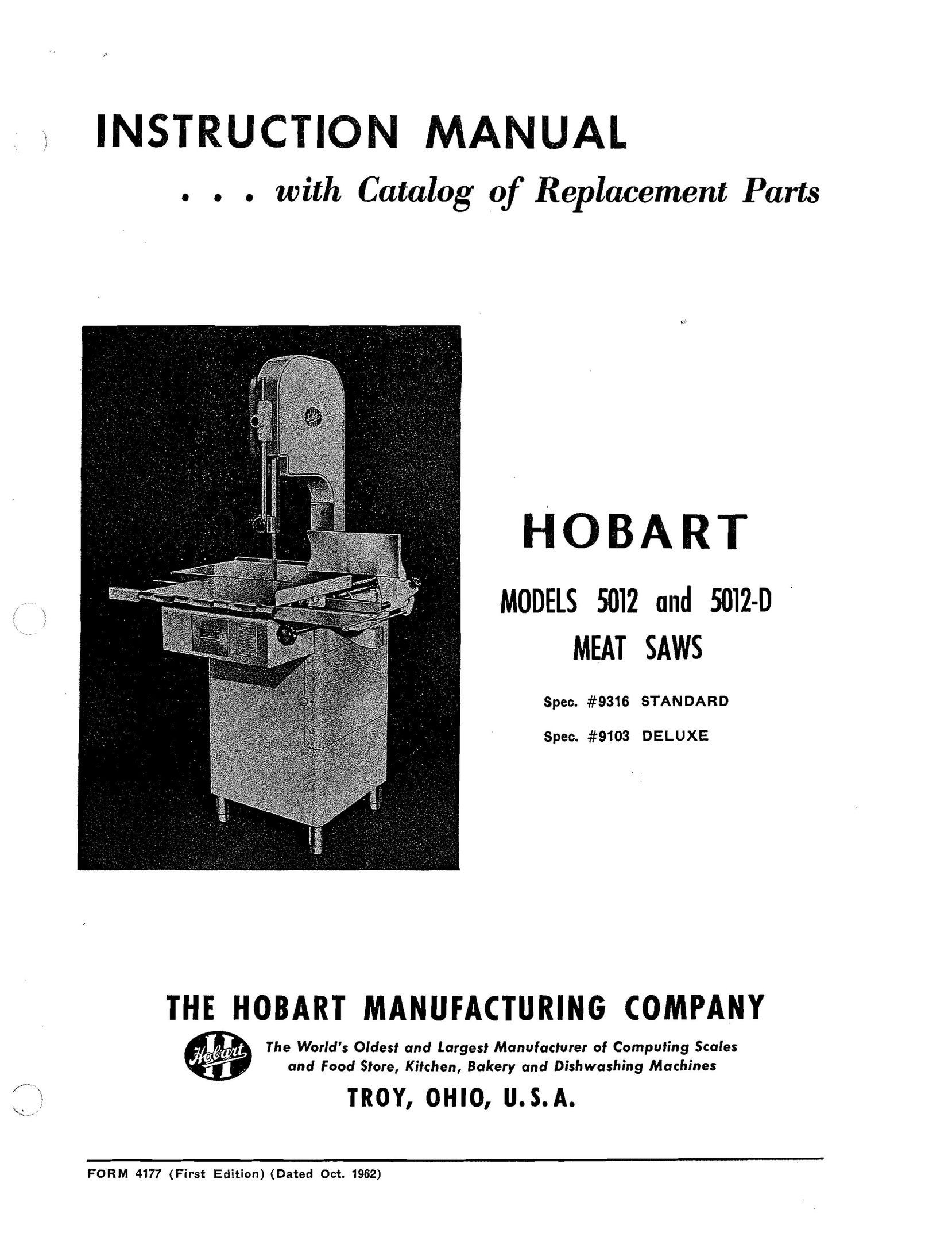 Hobart 5012-D Kitchen Utensil User Manual
