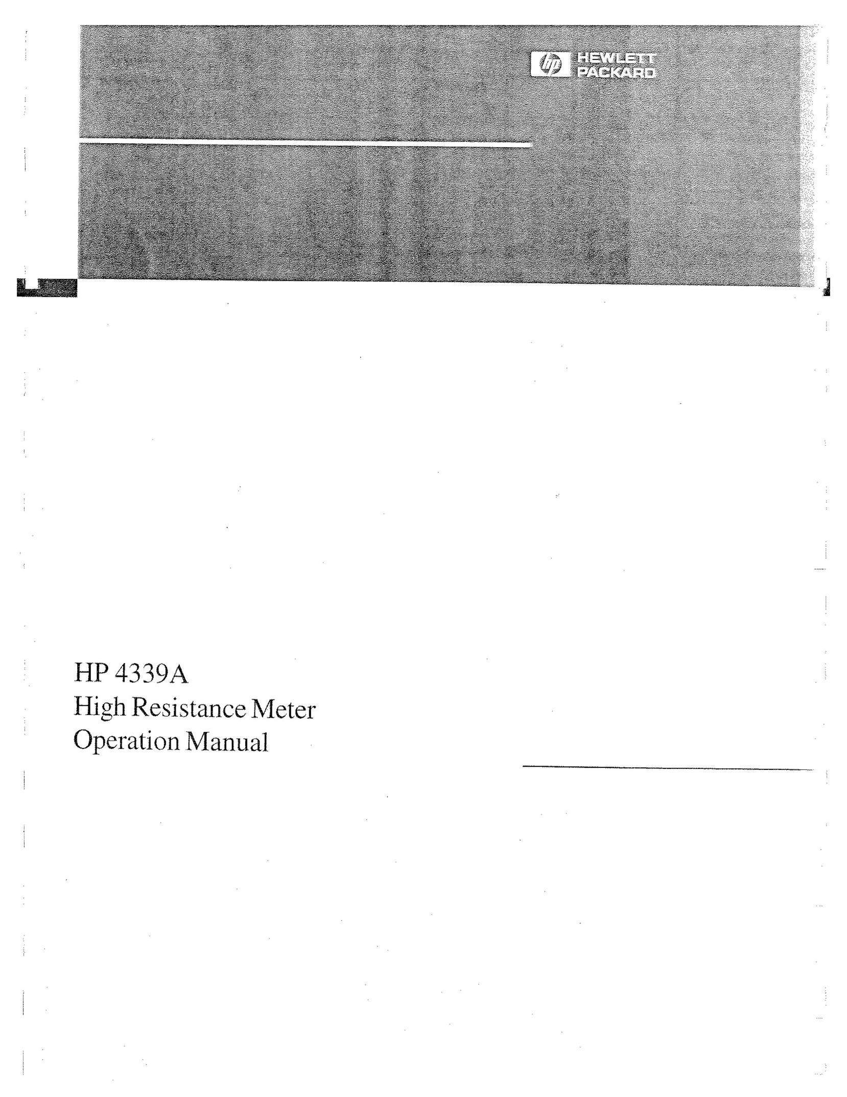 HP (Hewlett-Packard) HP 4339A Kitchen Utensil User Manual