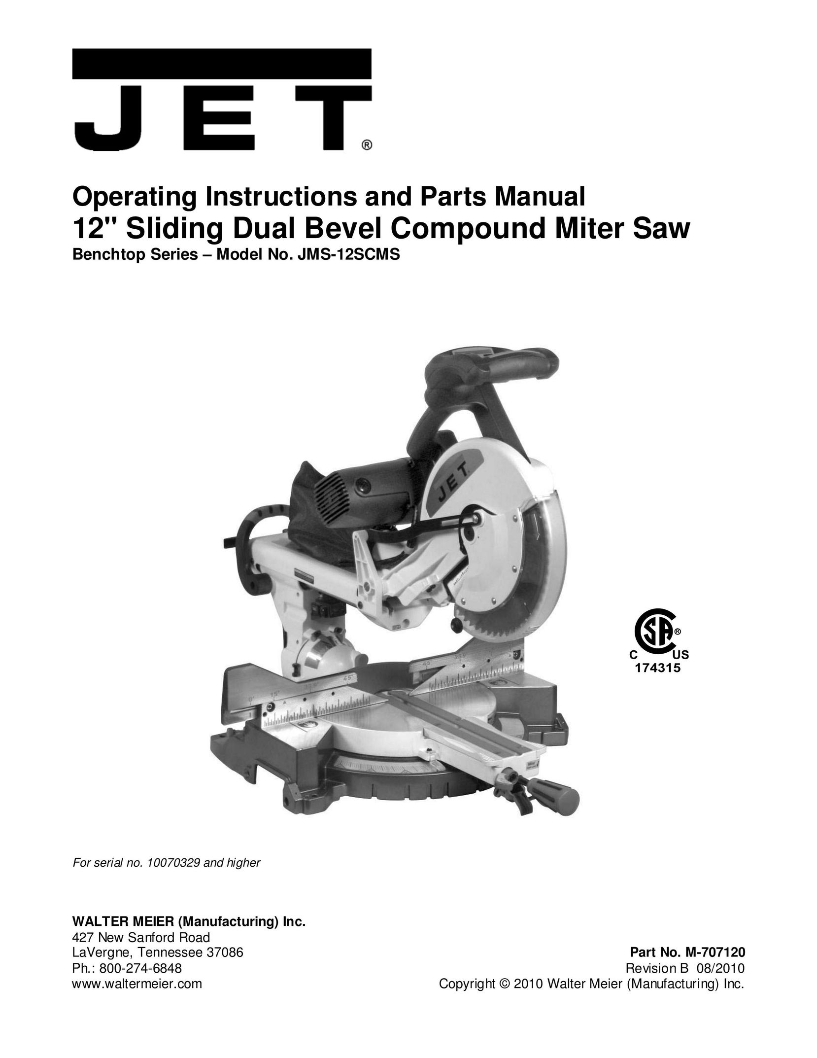 Jet Tools JMS-12SCMS Kitchen Utensil User Manual