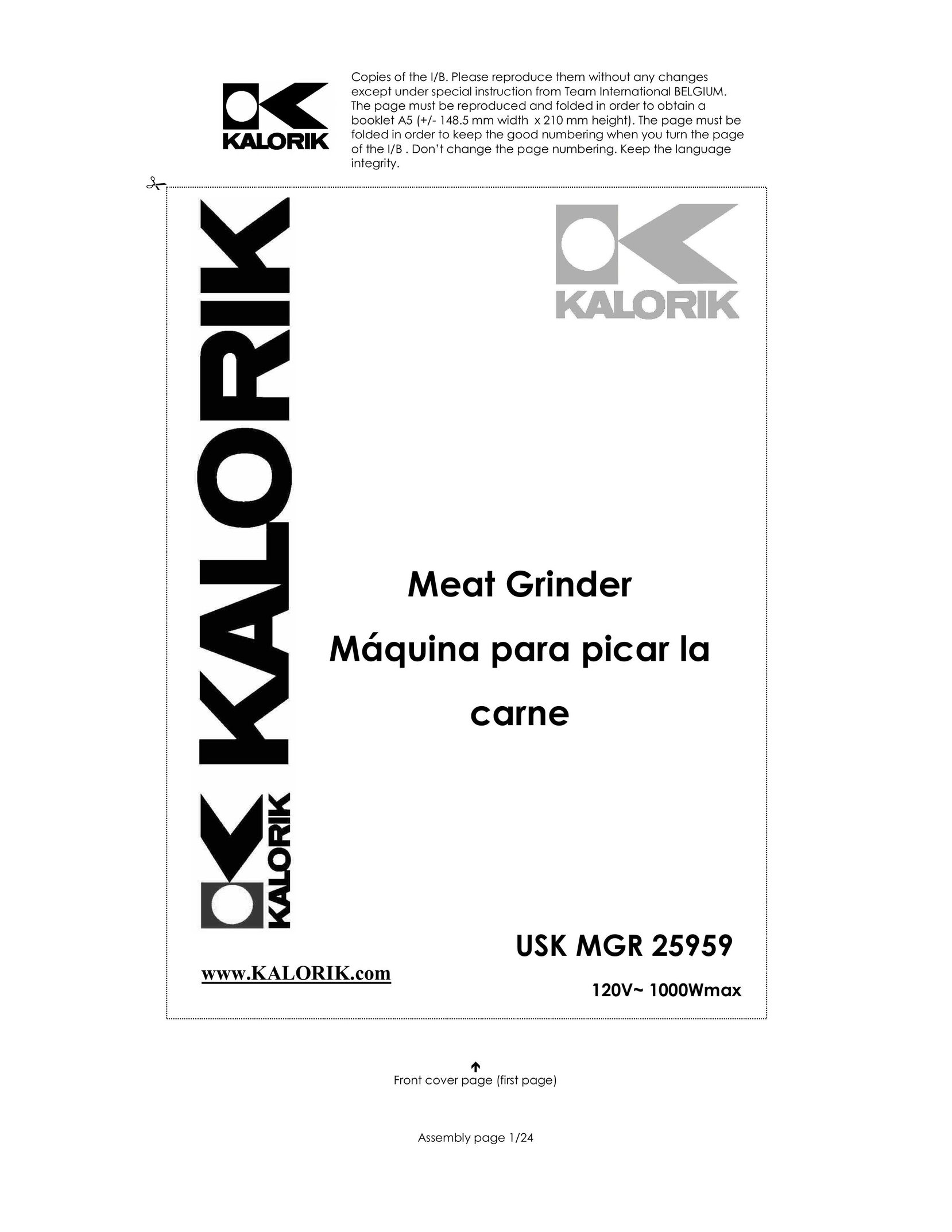 Kalorik USK MGR 25959 Kitchen Utensil User Manual