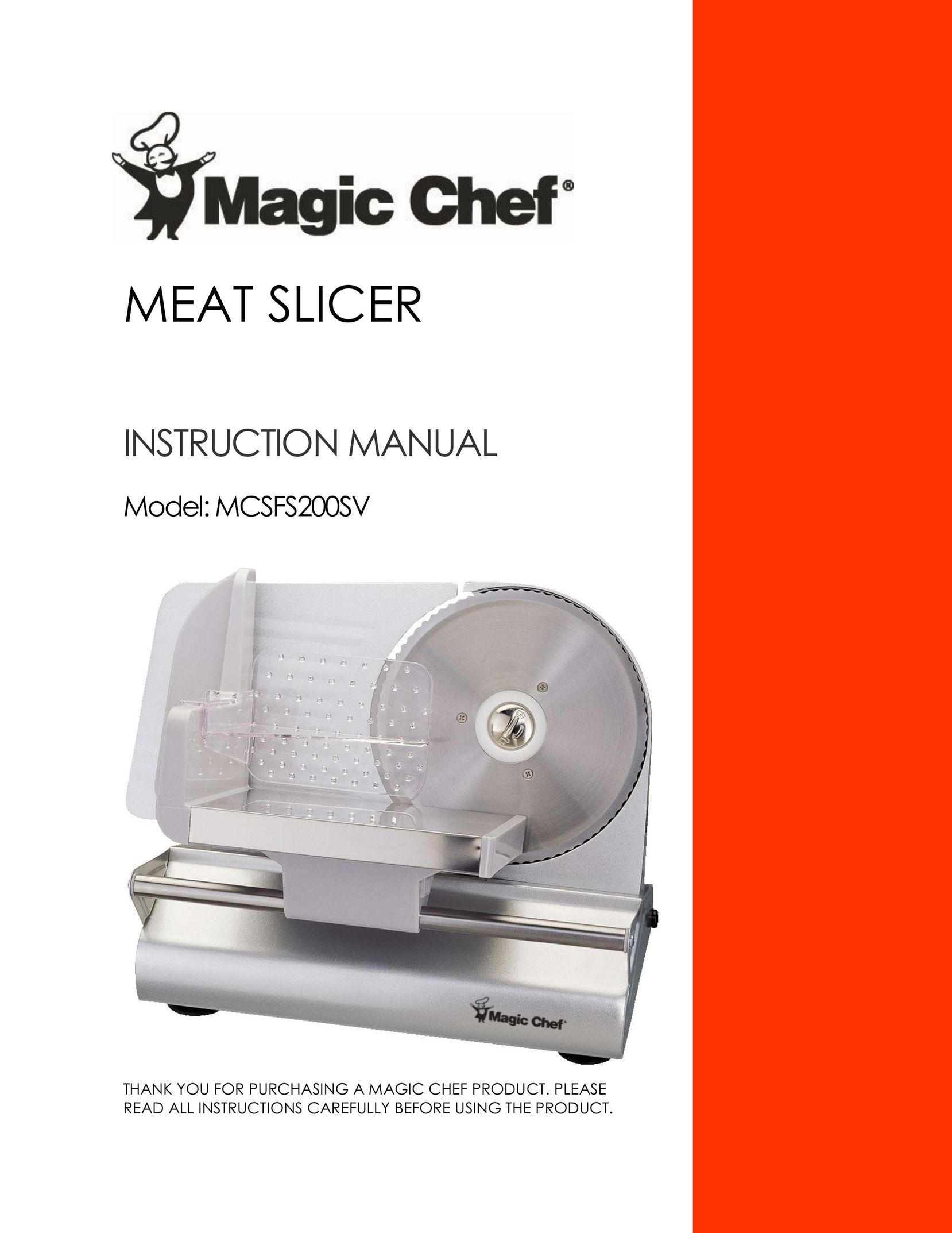 Magic Chef MCSFS200SV Kitchen Utensil User Manual