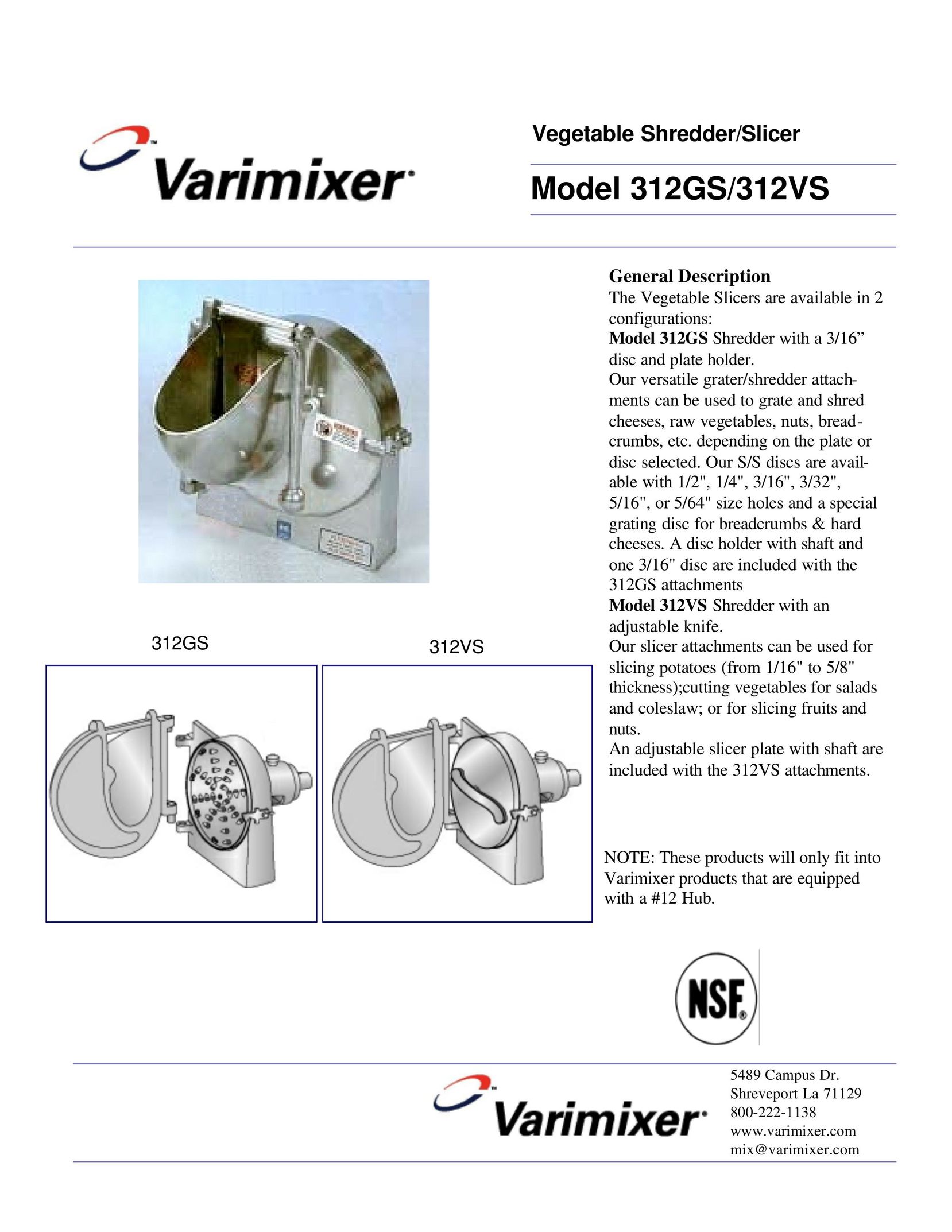 Varimixer 312GS Kitchen Utensil User Manual