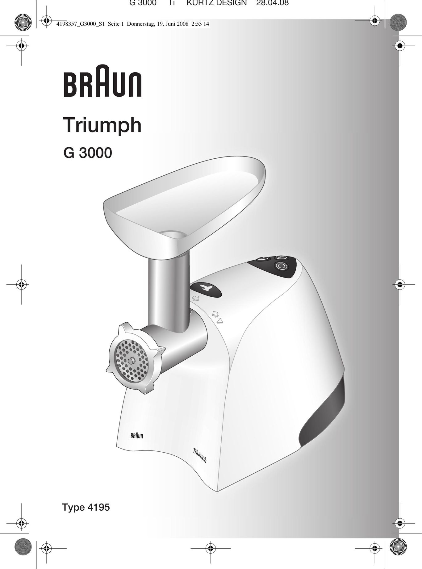 Braun G 3000 Meat Grinder User Manual