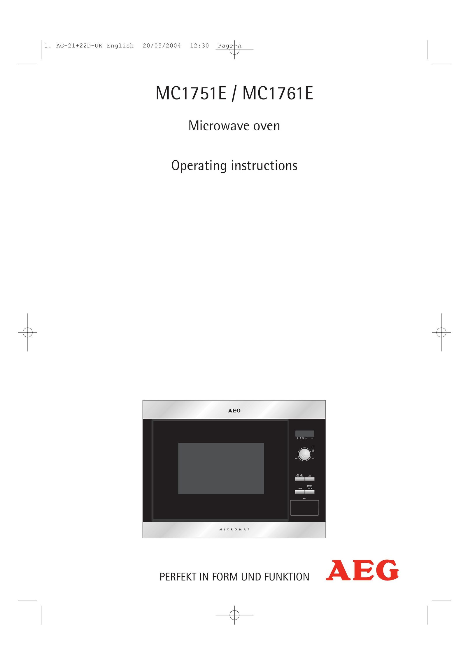 AEG MC1751E Microwave Oven User Manual