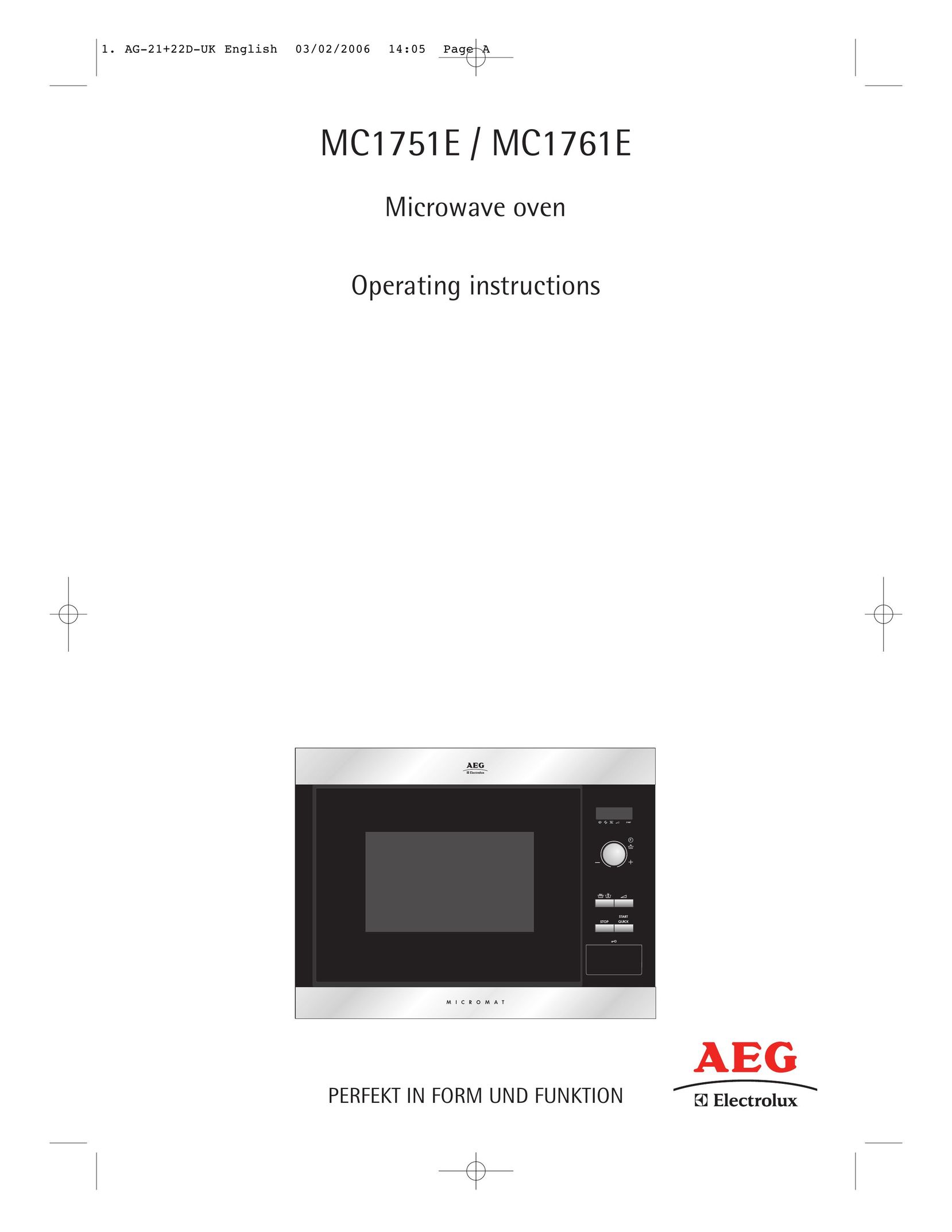 AEG MC1761E Microwave Oven User Manual