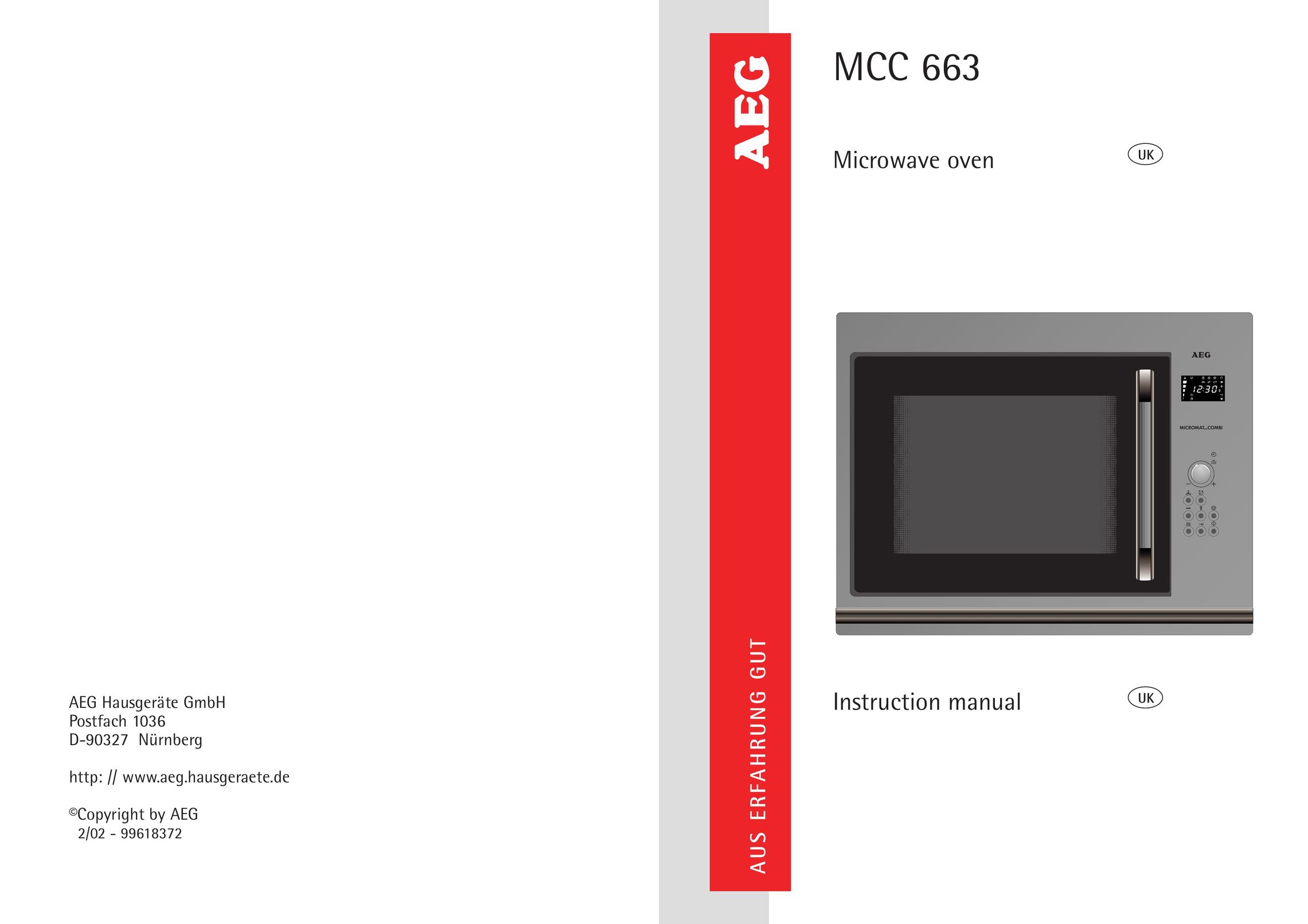 AEG MCC 663 Microwave Oven User Manual