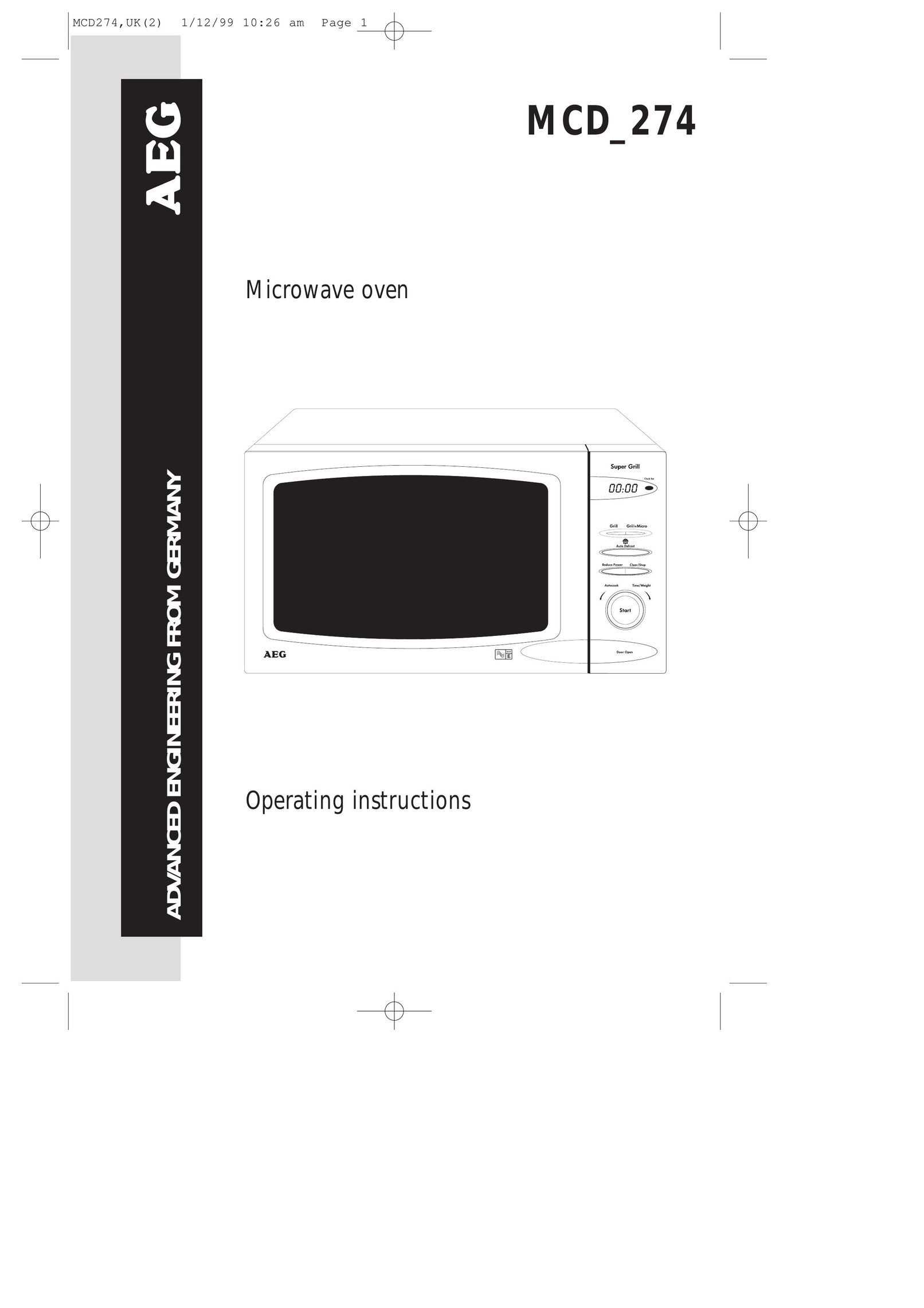 AEG MCD_274 Microwave Oven User Manual