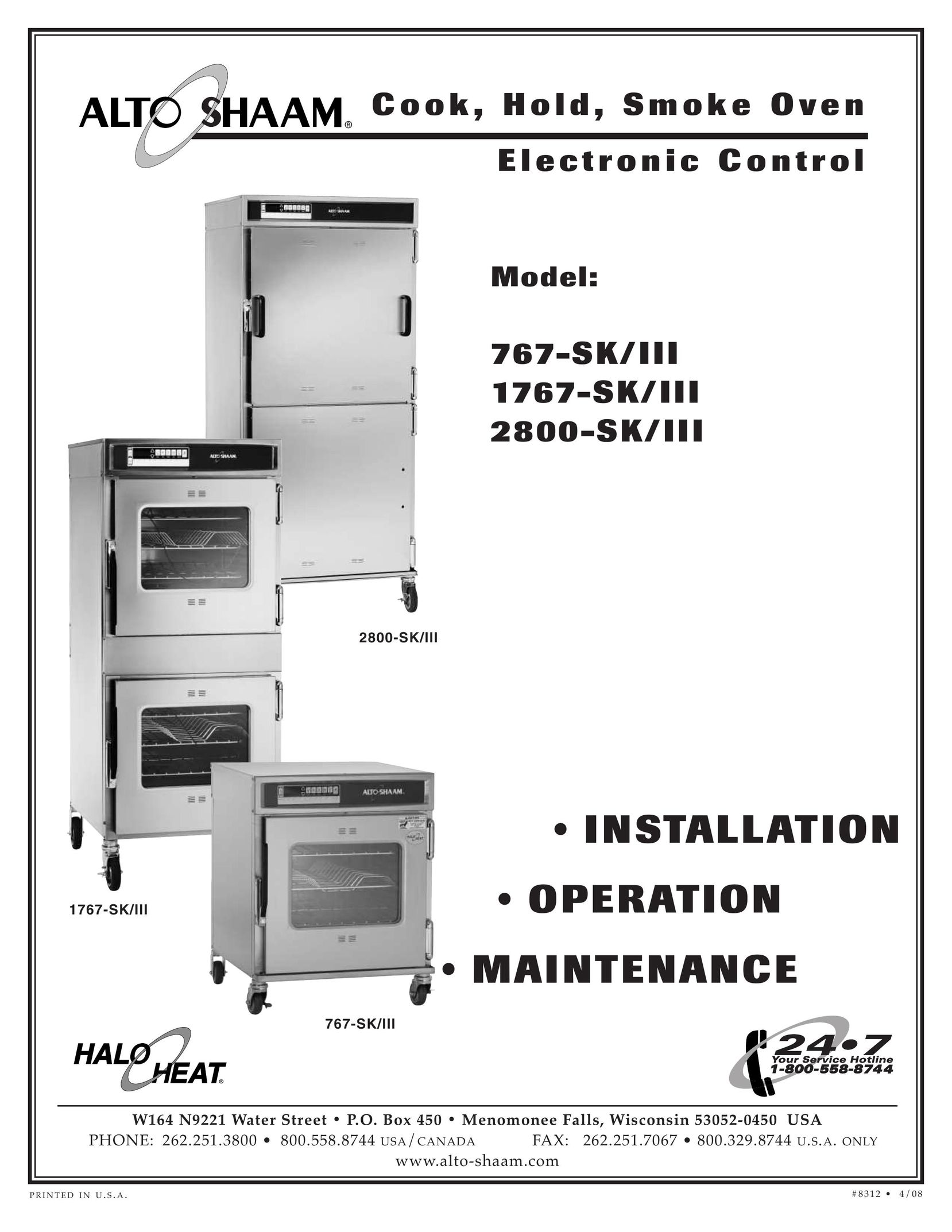 Alto-Shaam 1767-SK/III Microwave Oven User Manual