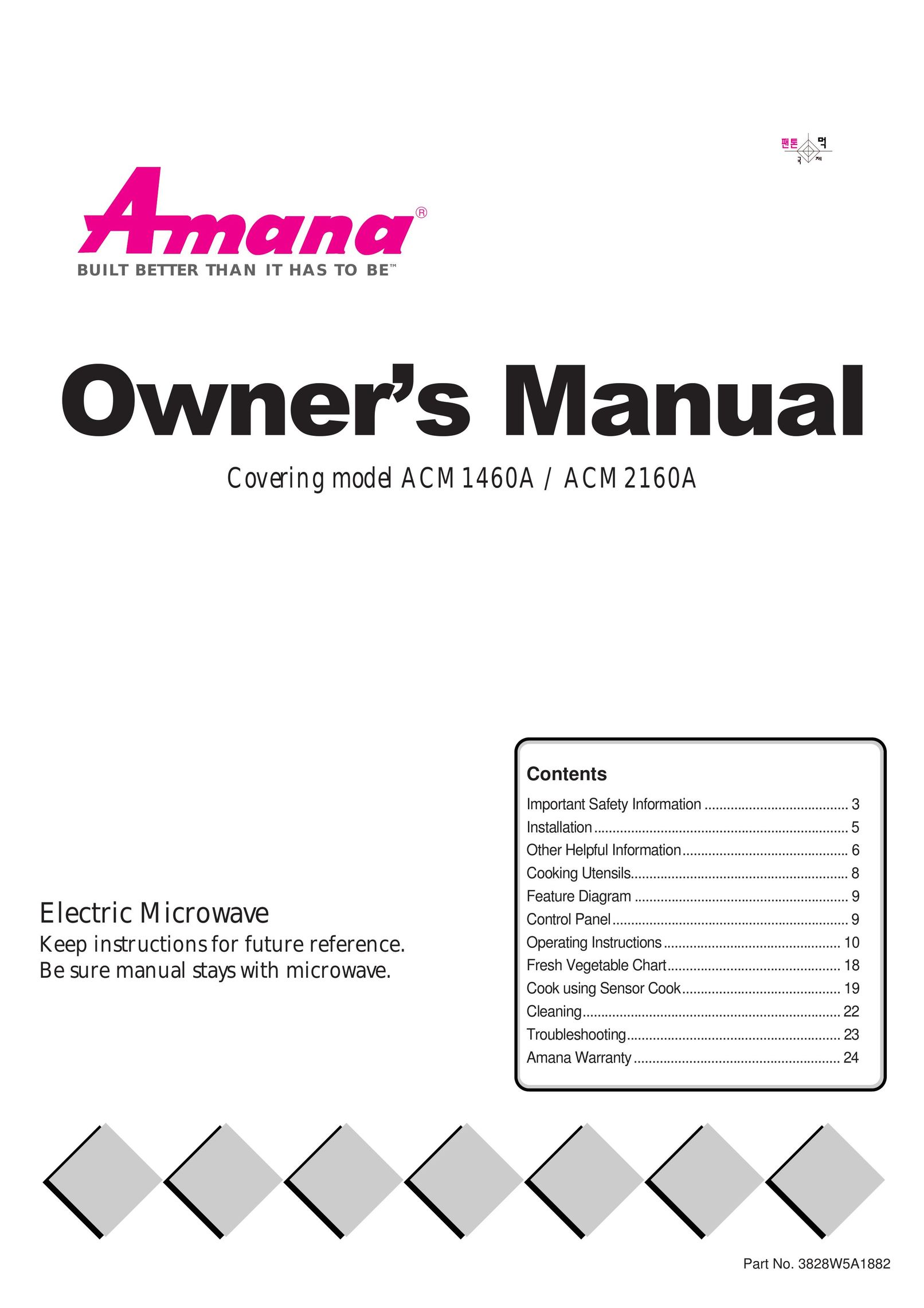 Amana ACM2160A Microwave Oven User Manual