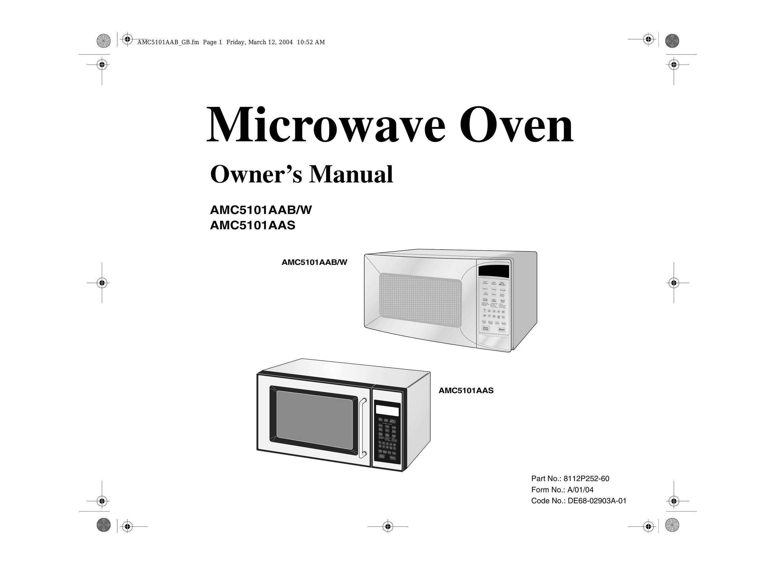 Amana AMC5101AAB/W Microwave Oven User Manual