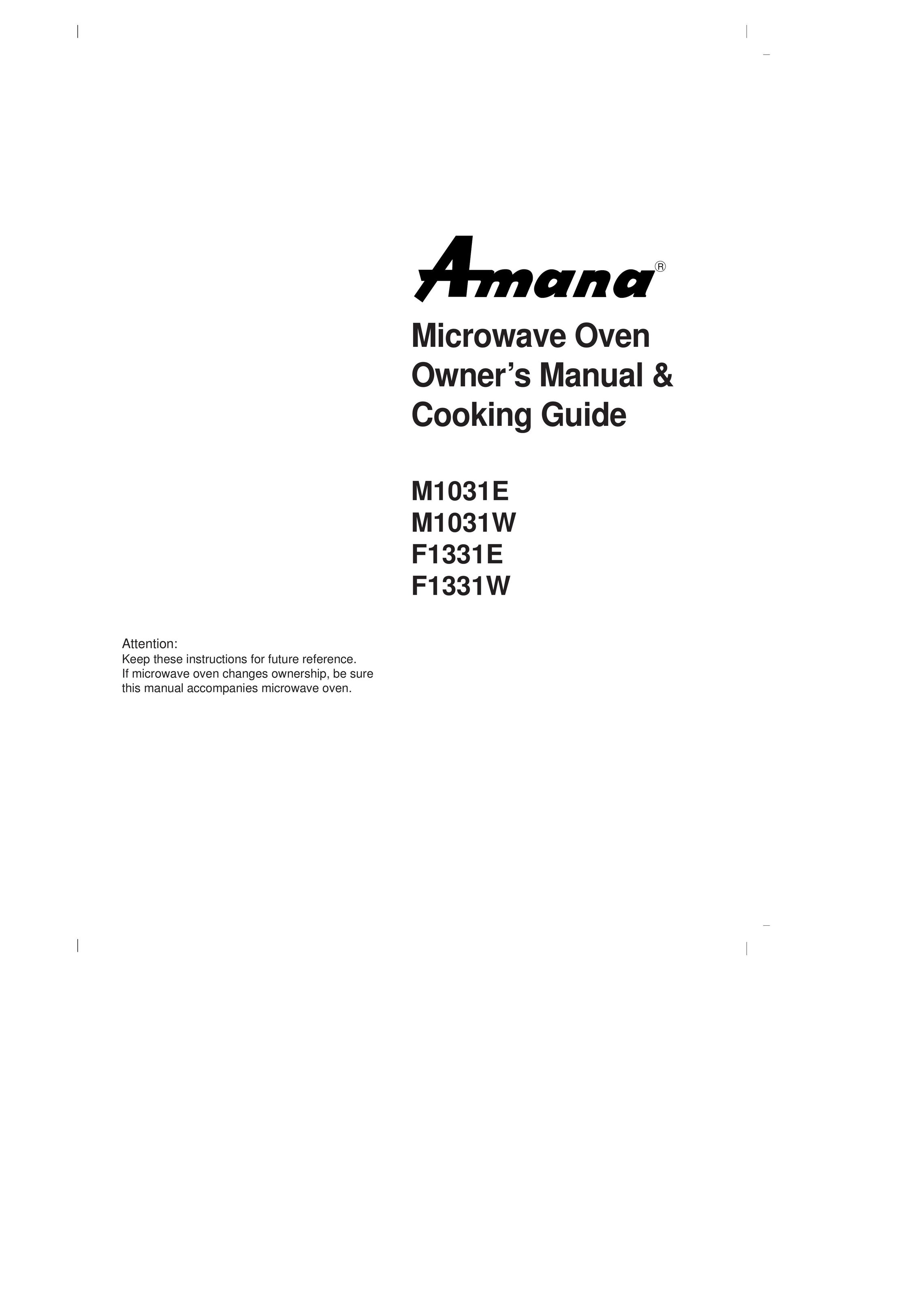 Amana F1331W Microwave Oven User Manual