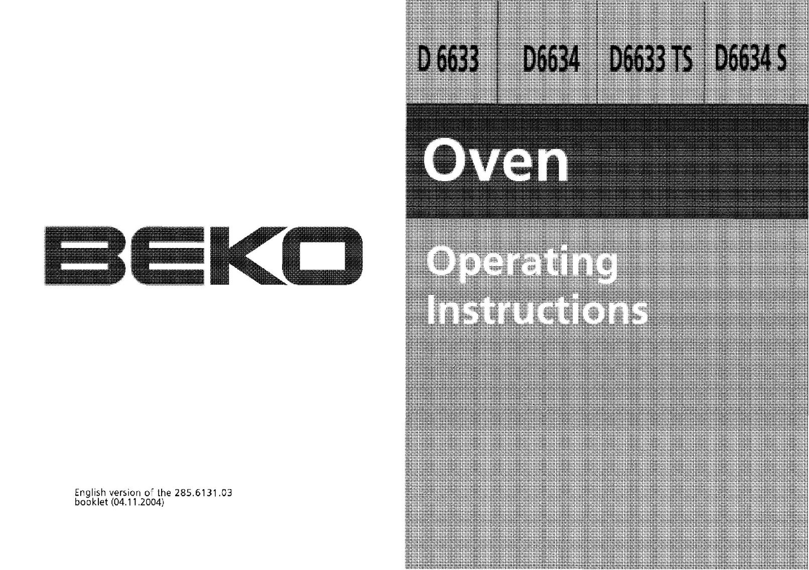 Beko D 6633 Microwave Oven User Manual