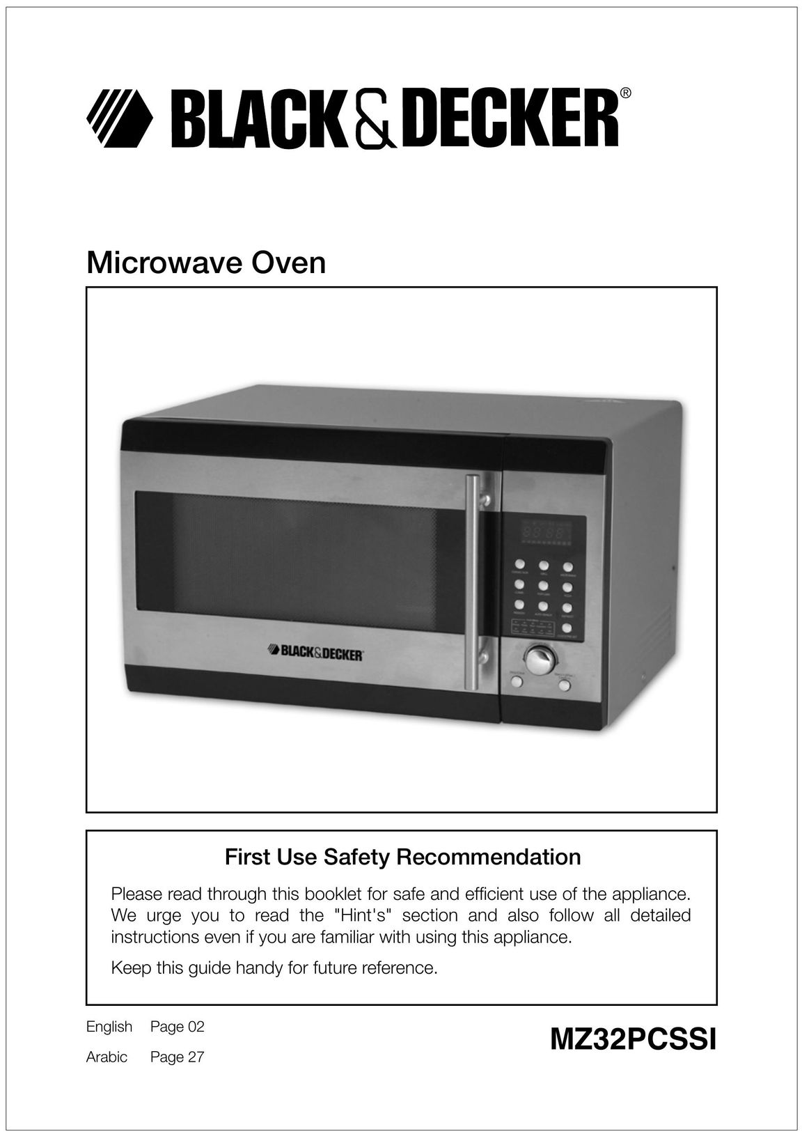 Black & Decker MZ32PCSSI Microwave Oven User Manual