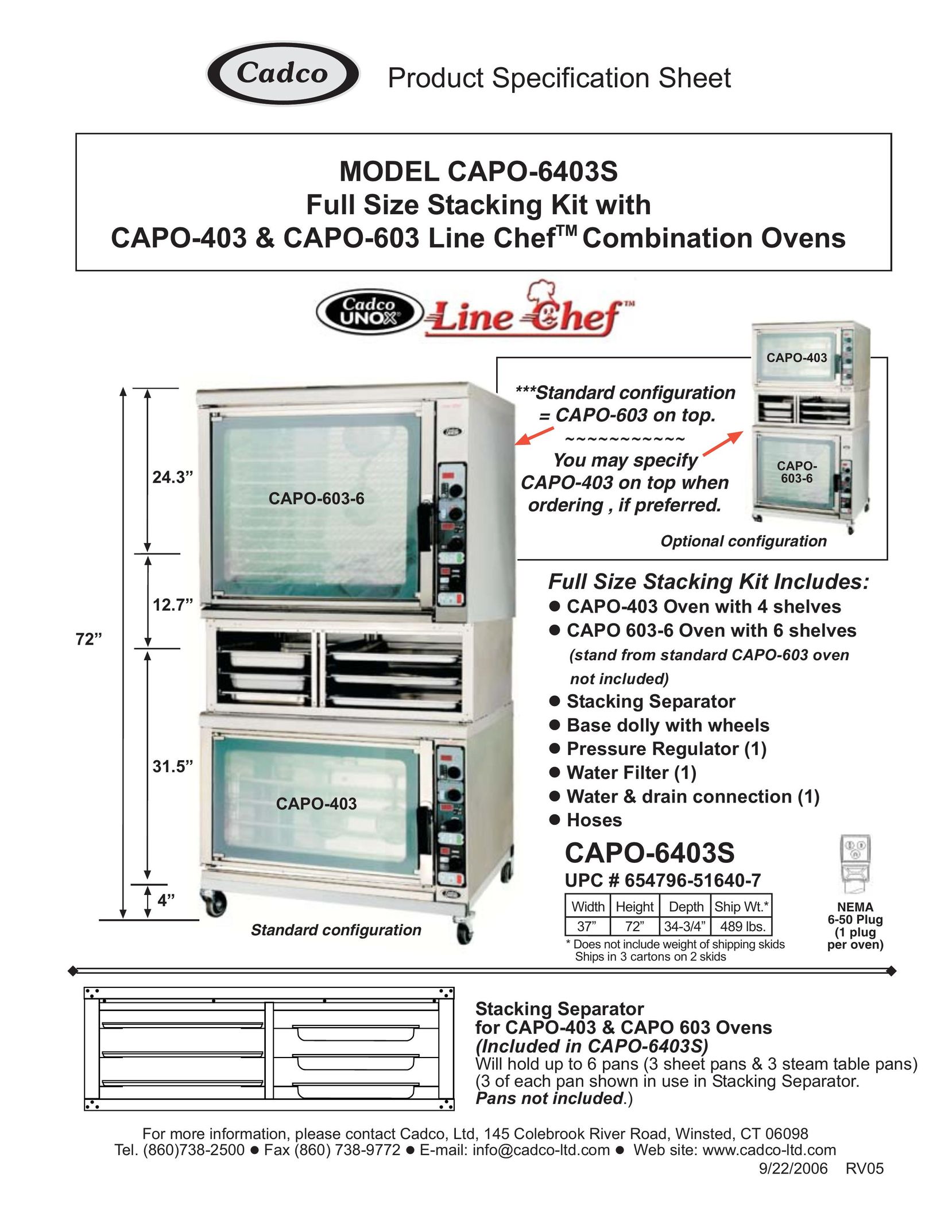 Cadco CAPO-6403S Microwave Oven User Manual