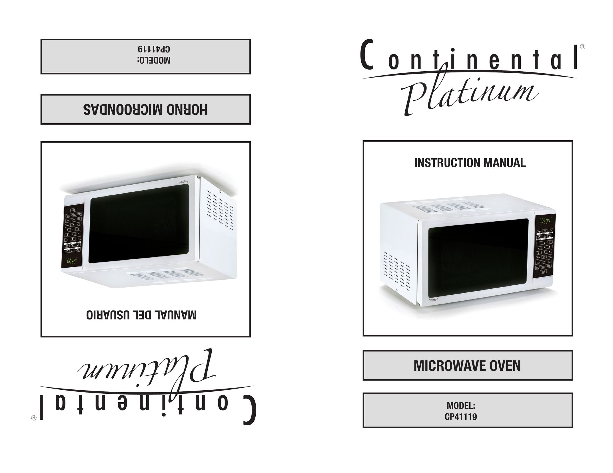 Continental Platinum CP41119 Microwave Oven User Manual